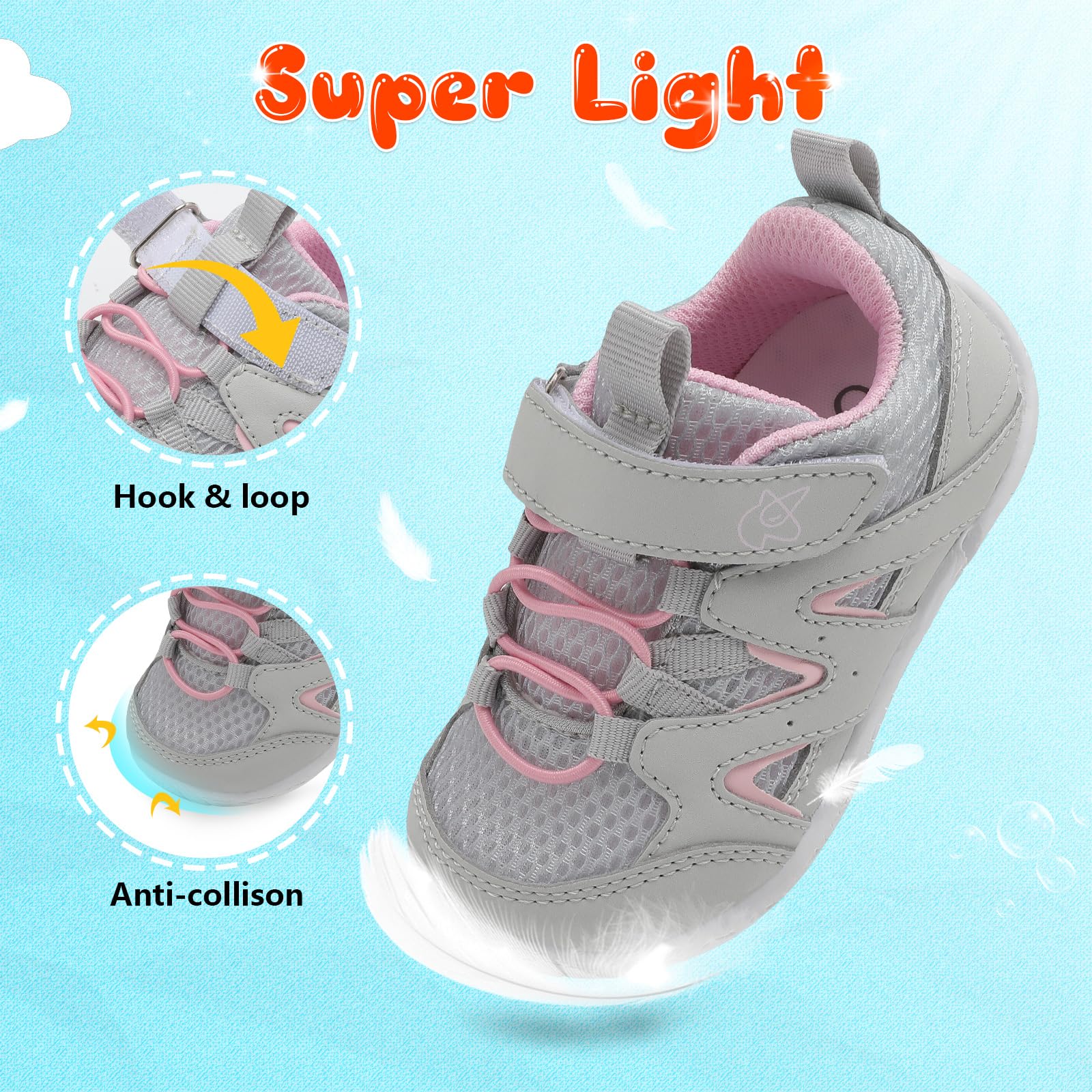 LeIsfIt Baby Walking Shoes for Boys & Girls - Non-Slip First Walkers, Breathable Toddler Sneakers with Soft Sole - Perfect for Indoor Play, Outdoor Adventures & Early Steps Development