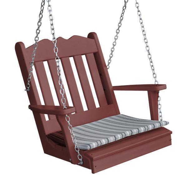 A&L Furniture Poly Royal English Chair Swing - Elegant Outdoor Patio Swing Chair for Garden, Porch, and Backyard Relaxation