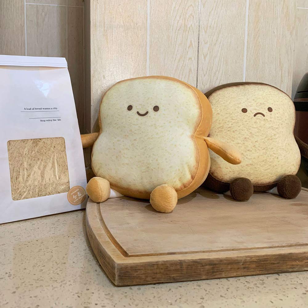 Funny Toast Bread Plush Pillow - Soft & Cute Stuffed Sofa Cushion for Home Decor, Gifts (Golden) - Perfect for Bedroom, Living Room & Anime Cosplay