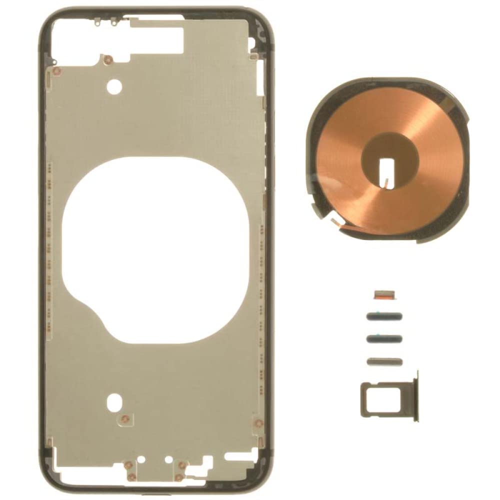 Original Housing Frame (No Back Glass with Wireless Charging Coil) for Apple iPhone 8 & SE (2nd Gen) - Black Replacement Part with Separator Card | DIY Repair Kit for Cracked or Damaged Phone Back Cover