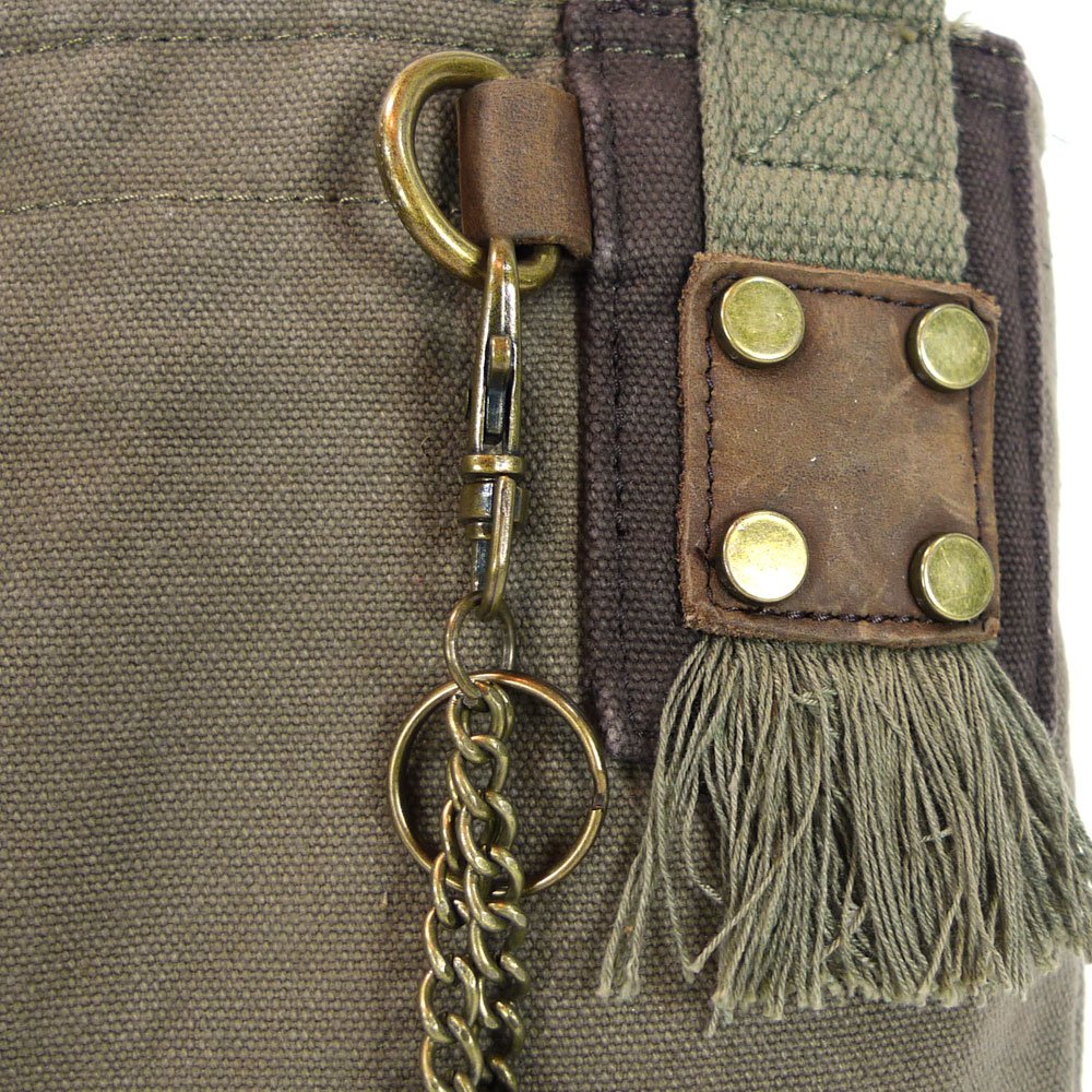 Chala Fox Patch Crossbody Canvas Handbag - Olive Green - Stylish & Durable for Women's Daily Use, Travel & Casual Outings