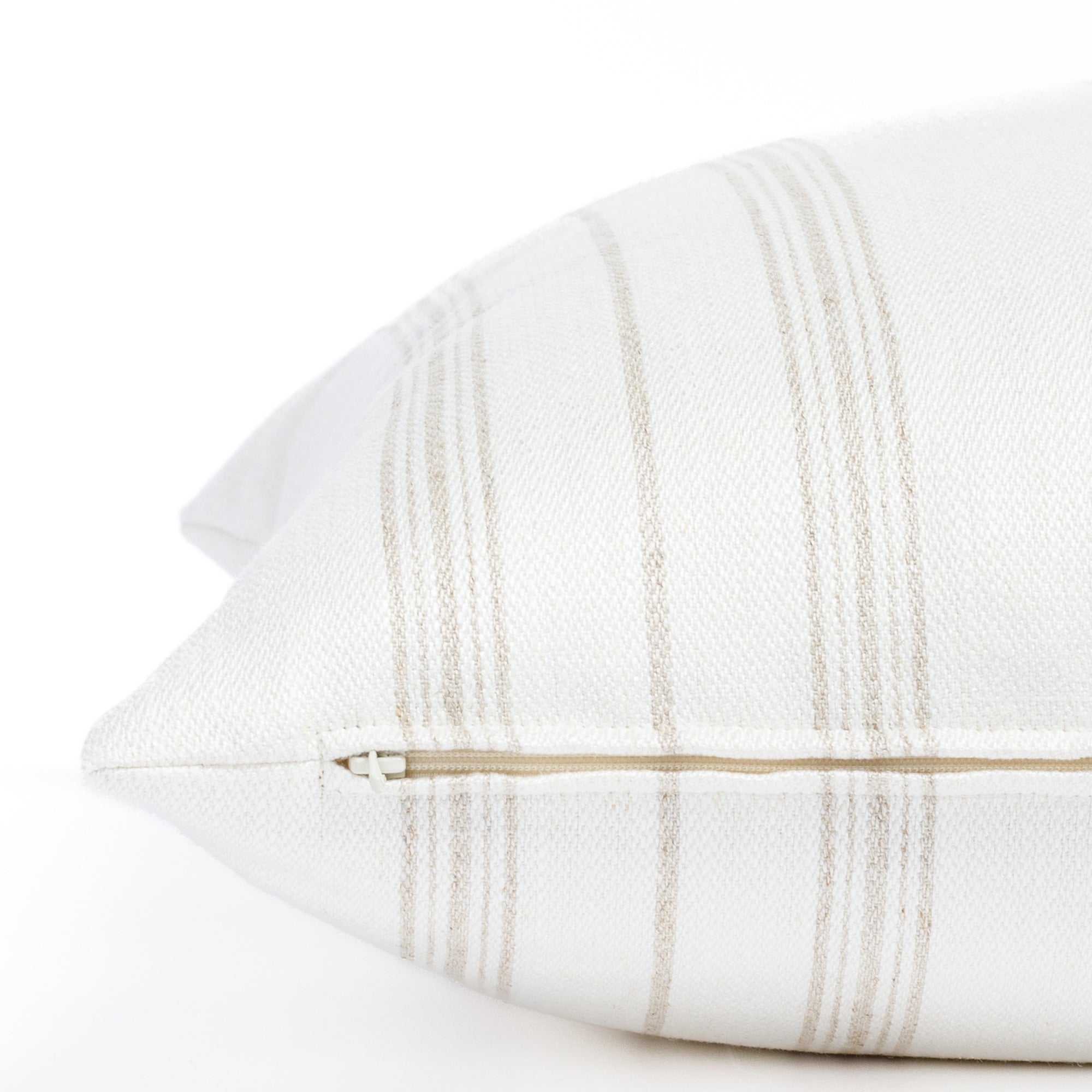 Collins Stripe 24x24 Decorative Throw Pillow Cover - Soft Parchment Linen Cushion for Sofa, Bed & Home Decor - Perfect for Living Room, Bedroom & Cozy Spaces