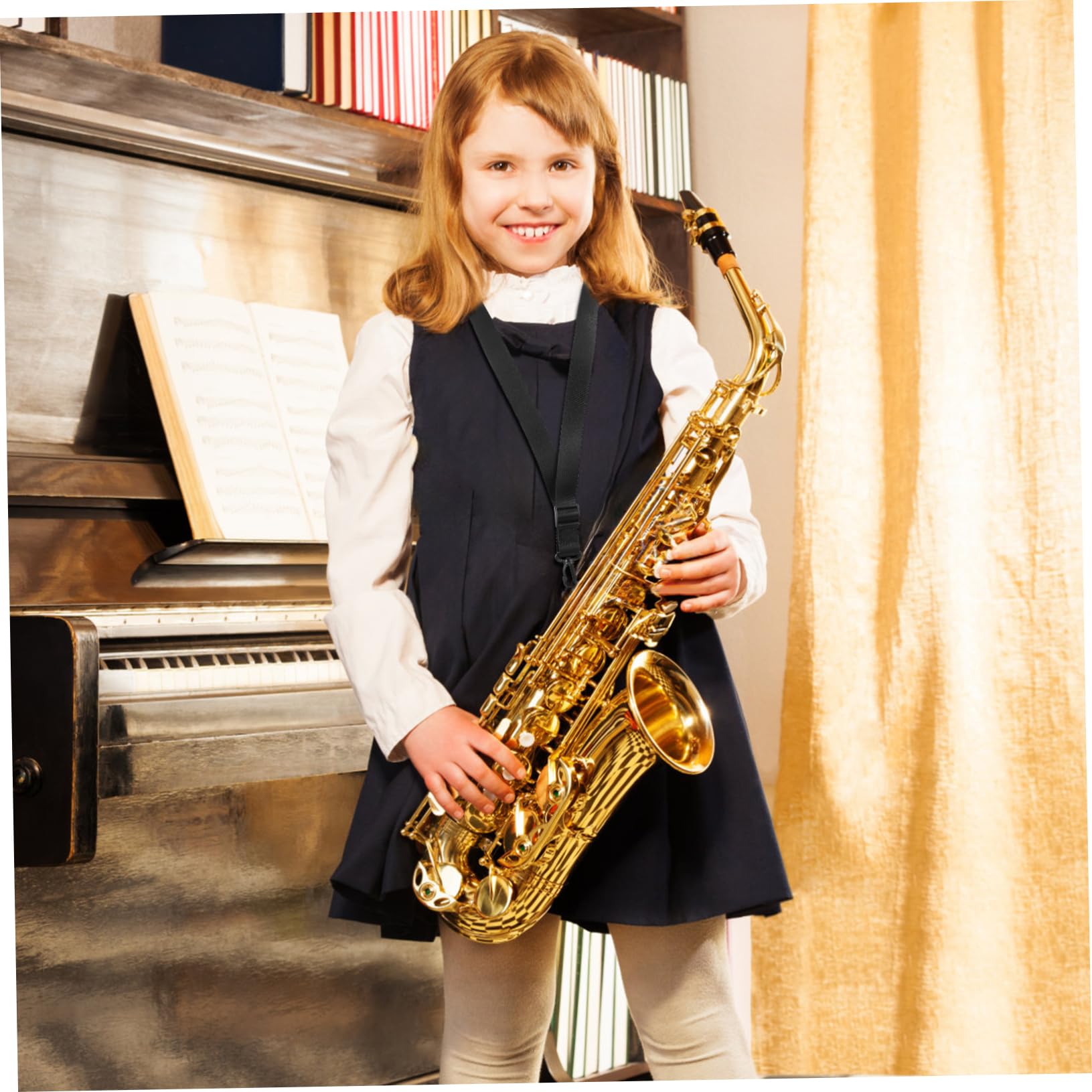 Premium Saxophone Neck Strap - Adjustable & Comfortable Sax Lanyard for Soprano, Alto, Tenor & Baritone Saxophones - Ideal for Musicians, Students & Performers - Perfect for Concerts, Practice & Band Performances