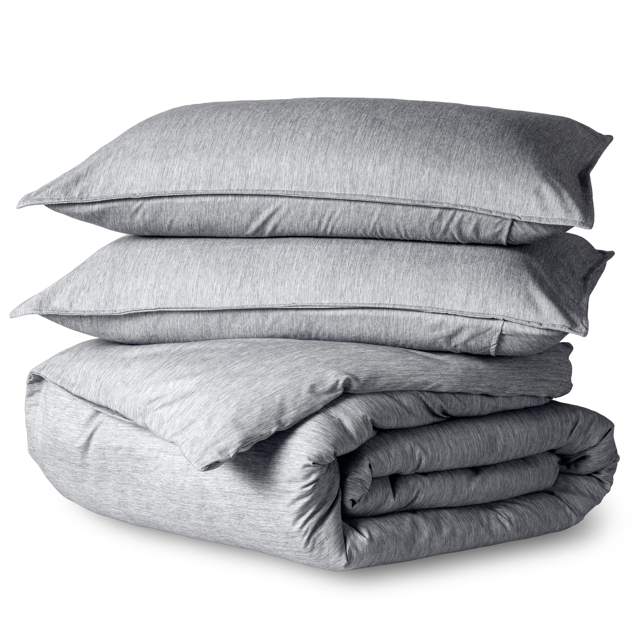 Premium 1800 Thread Count Super Soft Duvet Cover Set - King/California King Size - Lightweight & Breathable Heathered Charcoal Textured Bedding for All Seasons | Perfect for Master Bedroom, Guest Room & Luxury Hotels