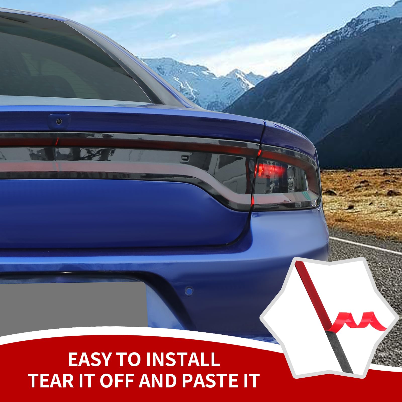 Smoke Black Tail Light Covers & Headlight Cover Trim Tint for 2015-2024 Dodge Charger - Exterior Car Accessories for Enhanced Style & Protection - Perfect for Car Shows, Night Driving, and Customization