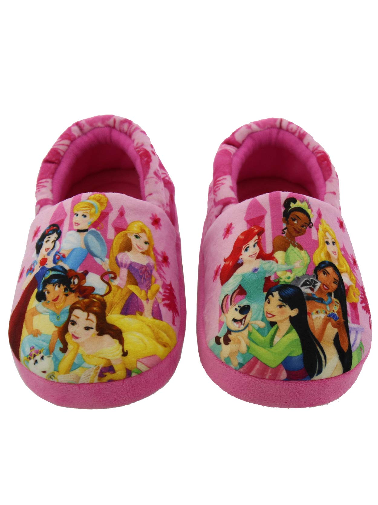 Disney Princess Girls Toddler Plush Aline Slippers - Soft & Comfortable Princess-Themed House Shoes for Kids - Perfect for Indoor Play, Bedtime & Dress-Up