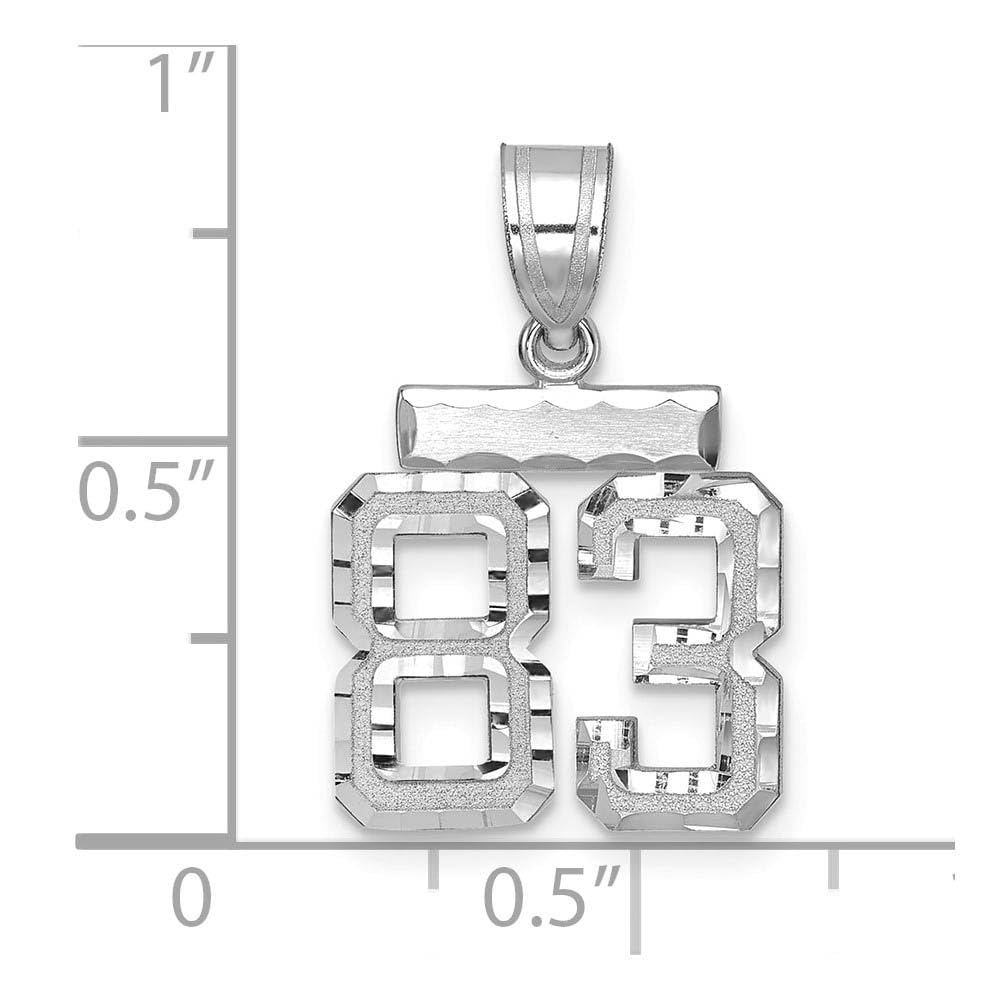The Black Bow 14k White Gold Varsity Collection Small D/C Pendant Number 83 - Perfect for Gifts, Graduations & Special Occasions