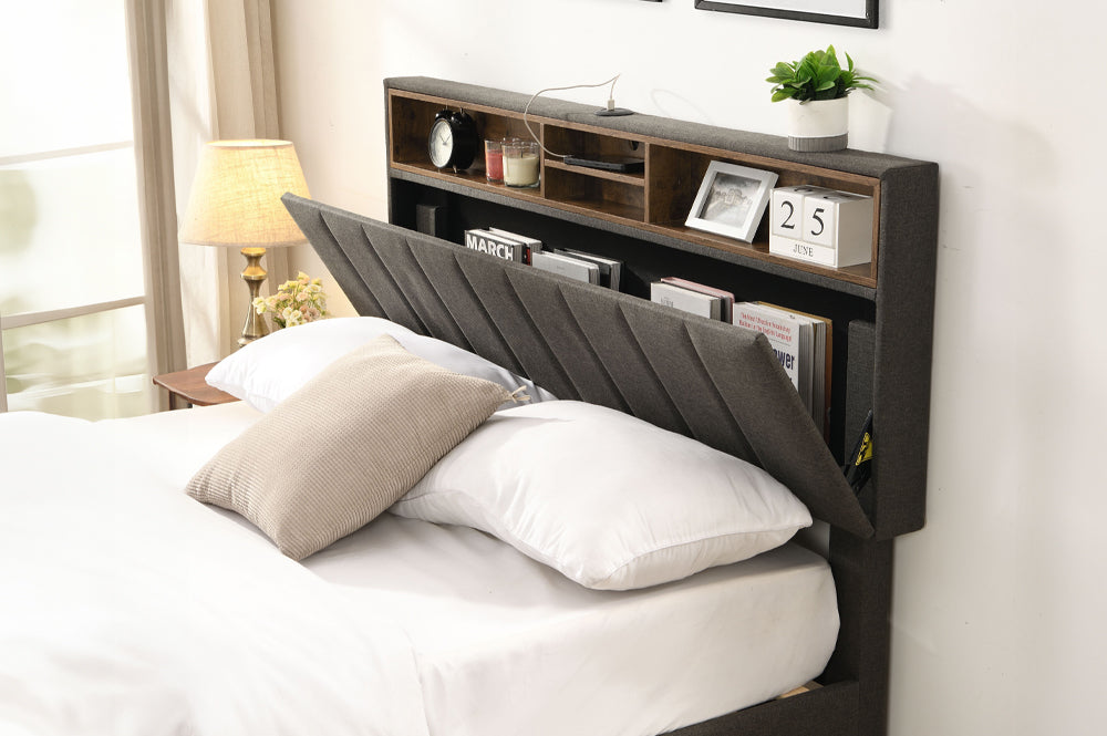 Beth 2178 Modern Platform Bed Frame - Queen Size Wooden Bed with Sturdy Slat Support | Perfect for Contemporary Bedrooms & Guest Rooms