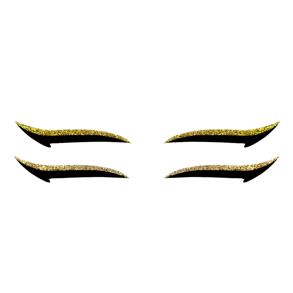 Glitter Gold & Yellow Gold Eyeliner Stickers - Comet Busters (EYE050) | Waterproof Eye Makeup Decals for Parties, Festivals & Special Occasions