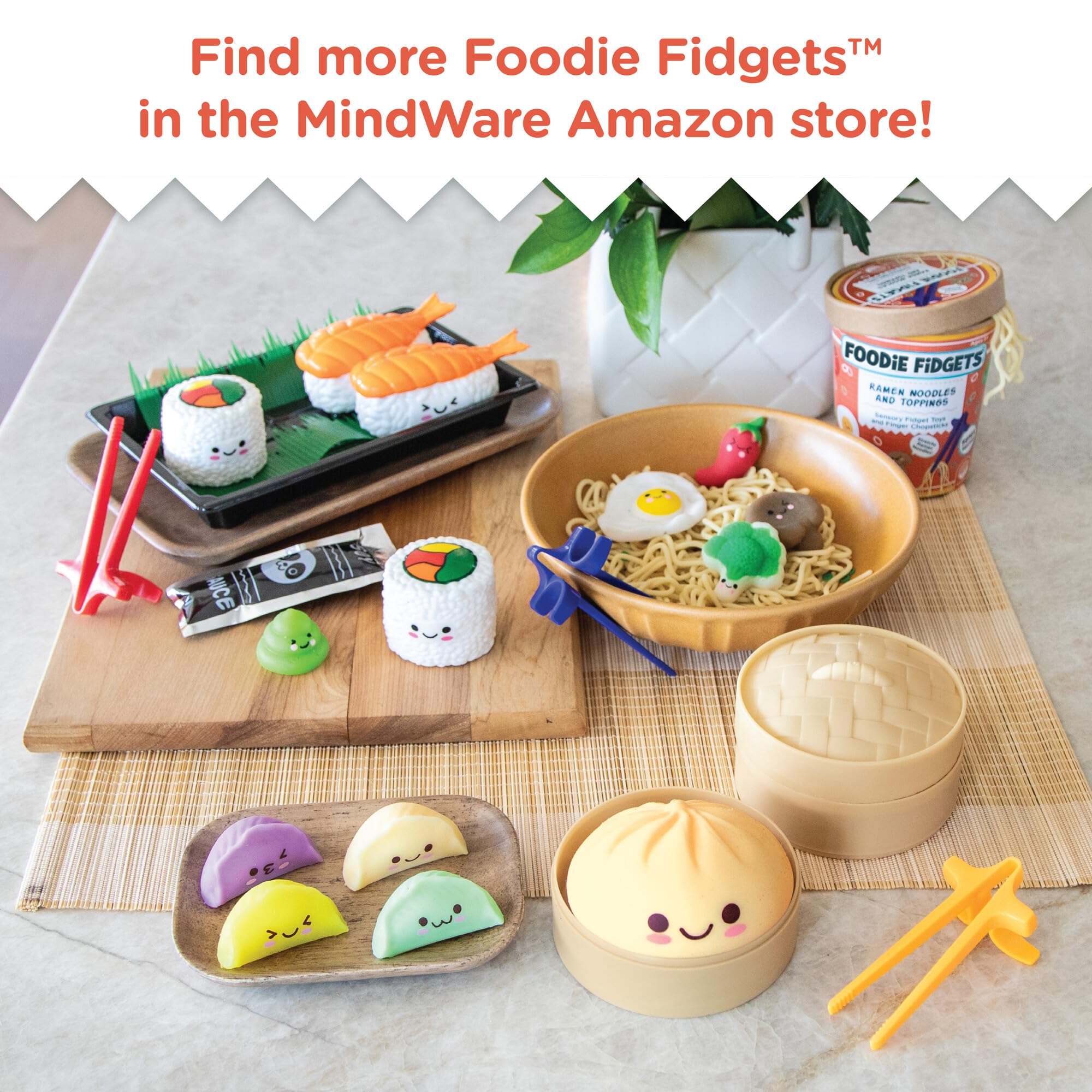 MindWare Squishy Bao Bun & Dumplings Fidget Toys - Stress Relief Sensory Toys for Kids & Adults | Perfect for Anxiety Relief, Classroom Focus & Office Desk Play