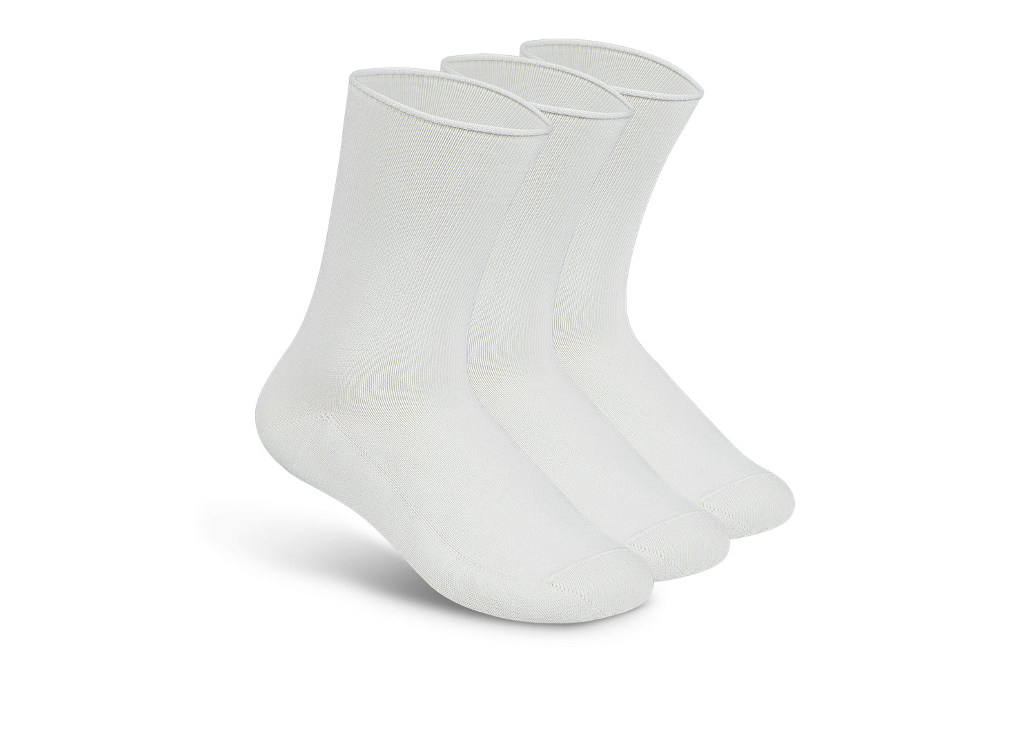 Comfortable Diabetic Socks for Men & Women - Breathable White Cotton Dress & Casual Socks - Ideal for Daily Wear, Work & Travel