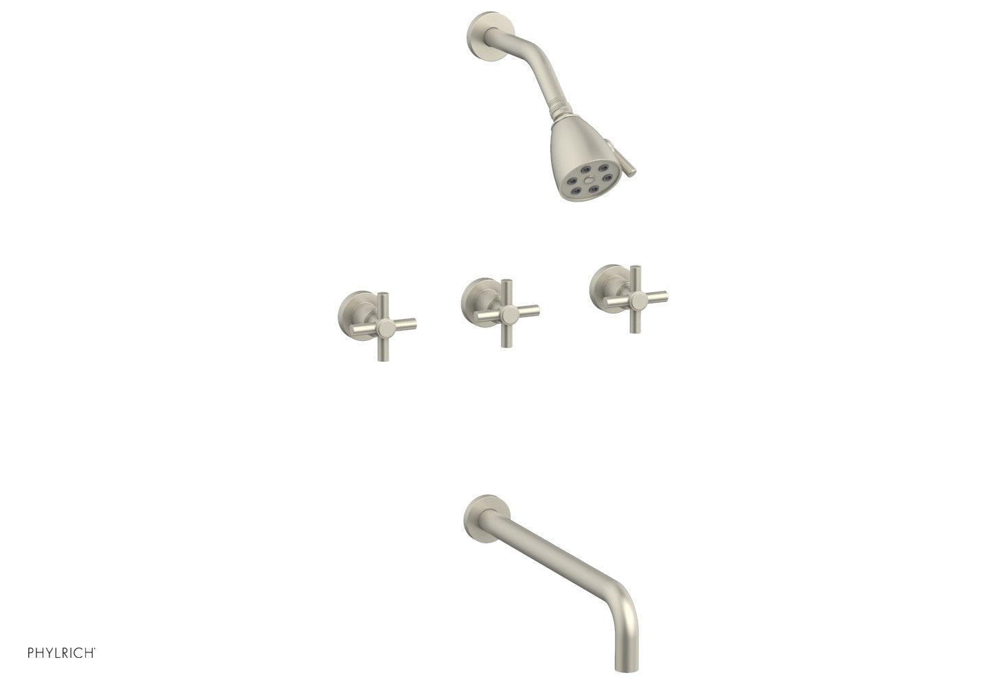 BASIC Three Handle Tub and Shower Faucet Set with 14