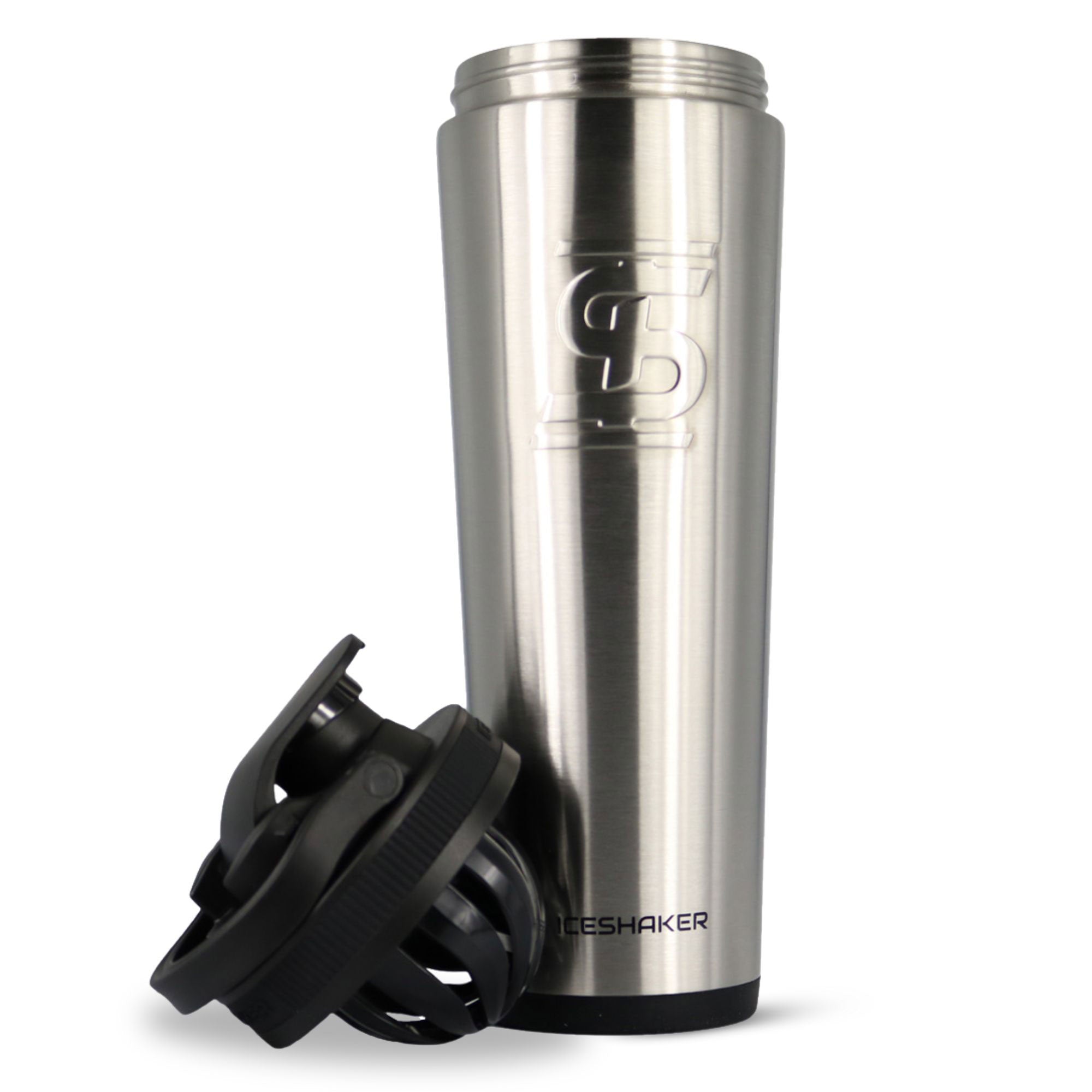 32oz Stainless Steel Ice Shaker Bottle - Leakproof Protein Shaker Cup for Gym, Workout & Travel - BPA Free Insulated Water Bottle for Cold Drinks & Smoothies