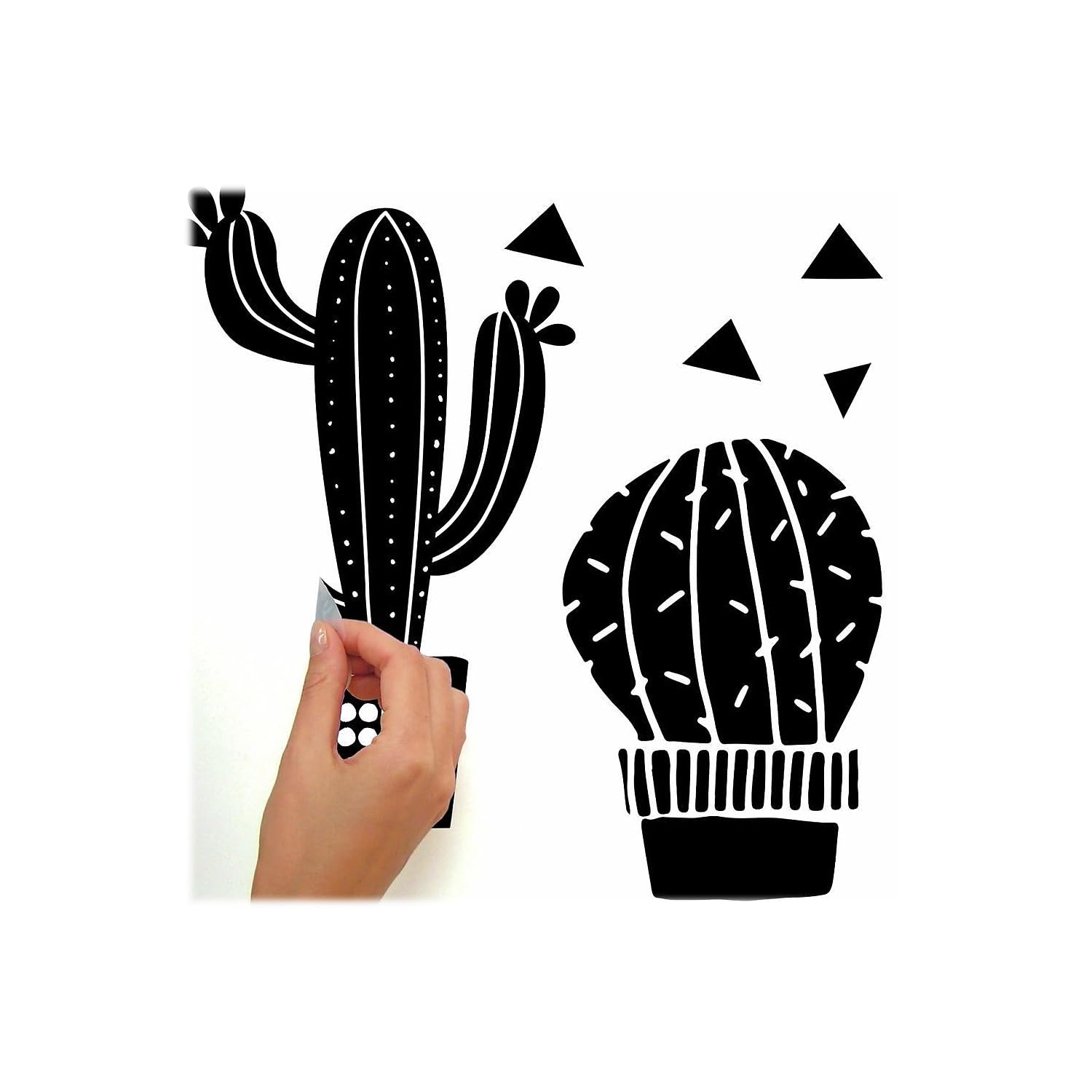 RoomMates RMK3648SCS Black Geometric Cactus Peel and Stick Wall Decals - Self-Adhesive Removable Wall Stickers for Bedroom, Nursery, Dorm & Home Decor