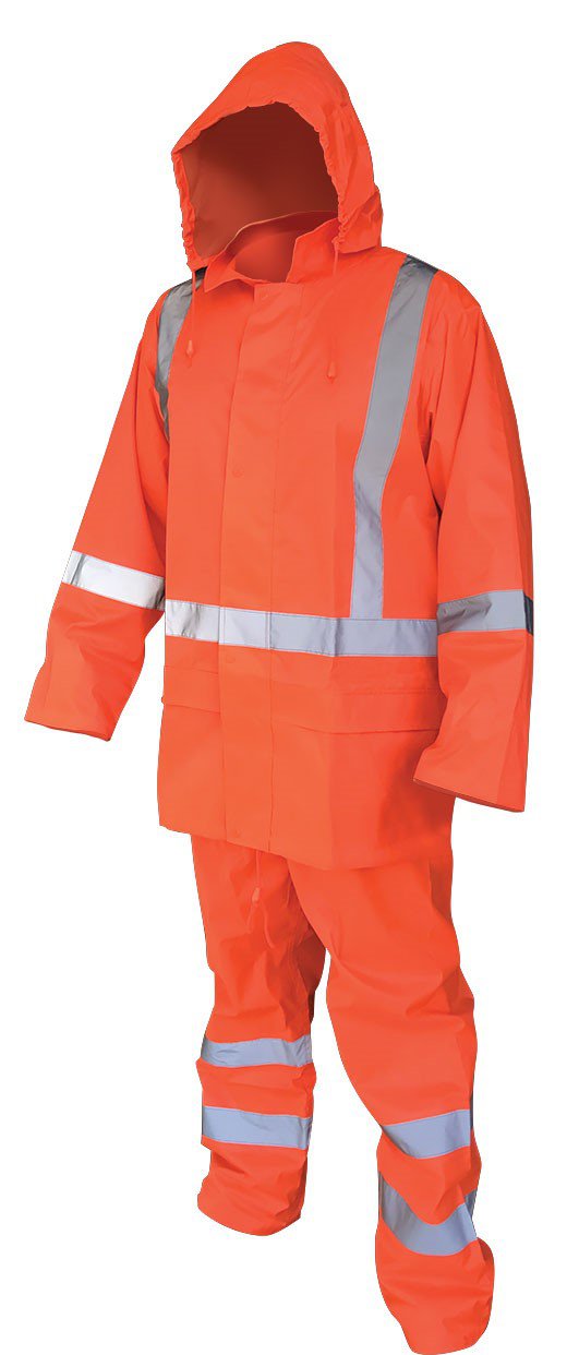 High Visibility Armour Hi Vis TTMC W17 Rain Set - Waterproof Raincoat & Rain Pants for Day & Night Use | Perfect for Construction, Road Work & Outdoor Safety Gear