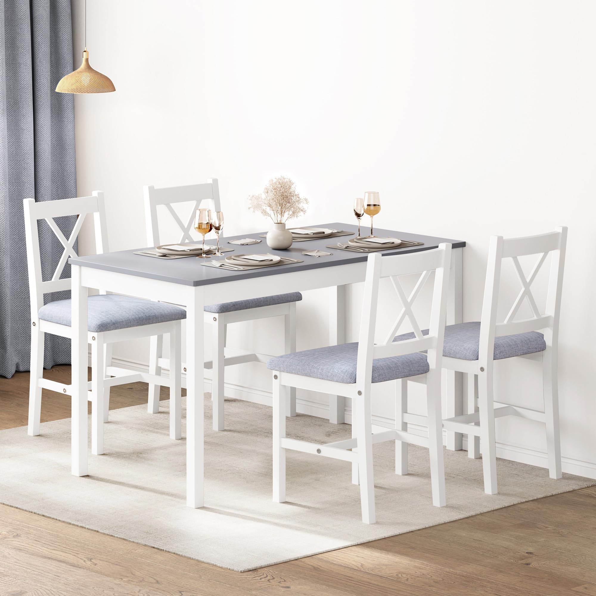 Modern 5-Piece Dining Table Set for 4 - 42.5