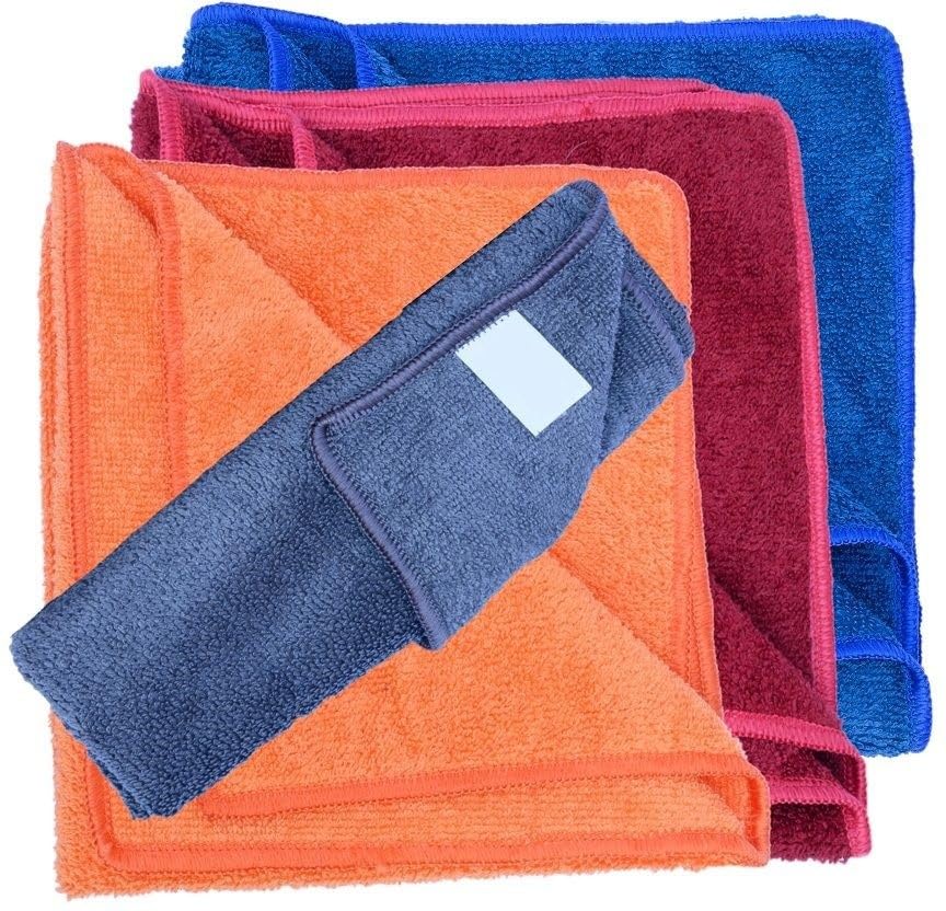 Premium 4-Piece Microfiber Towel Set for Kitchen & Face (40x40cm) - Super Absorbent, Quick-Dry, Multi-Color - Perfect for Cleaning, Dishes, Bath & Gym Use