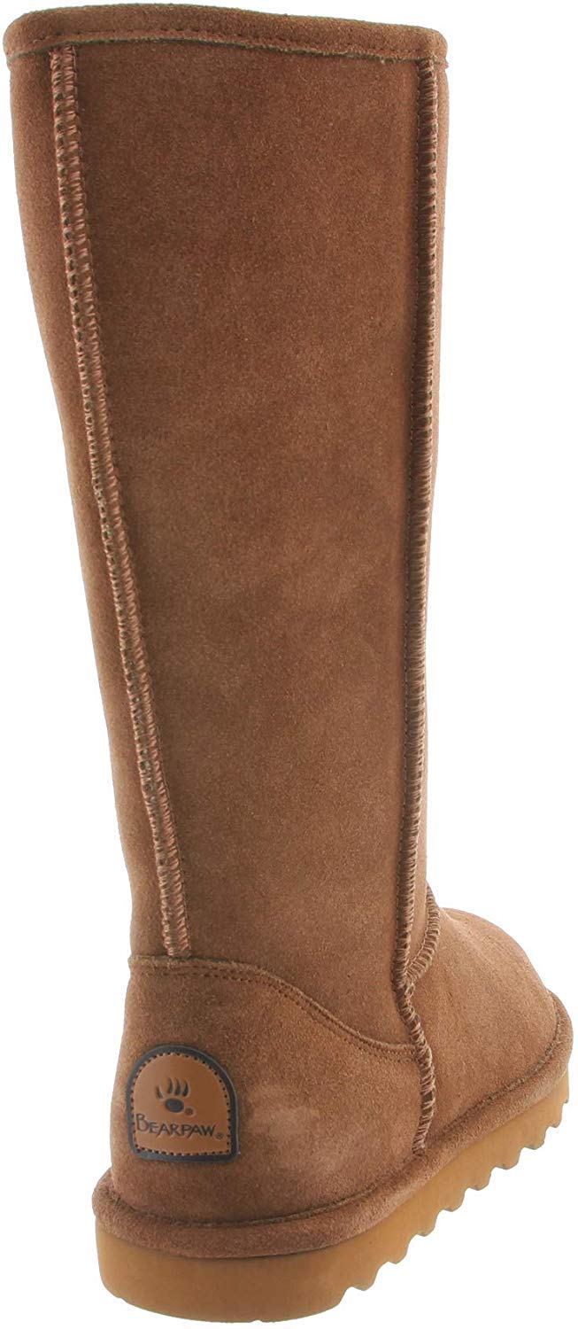 BEARPAW Women's Elle Tall Wide Winter Boots - Classic Suede Slip-On Ankle Booties in Multiple Colors | Warm & Comfortable for Snow, Casual Outfits & Outdoor Activities