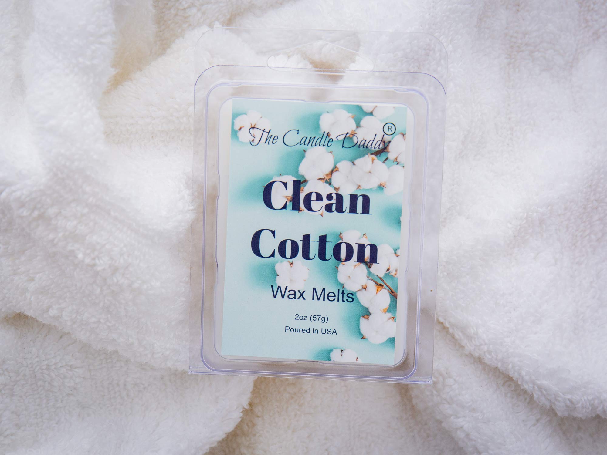 The Candle Daddy Clean Cotton Wax Melts - Fresh & Calming Cotton Scented Wax Cubes (5 Packs, 10oz Total, 30 Cubes) for Home, Office & Relaxation