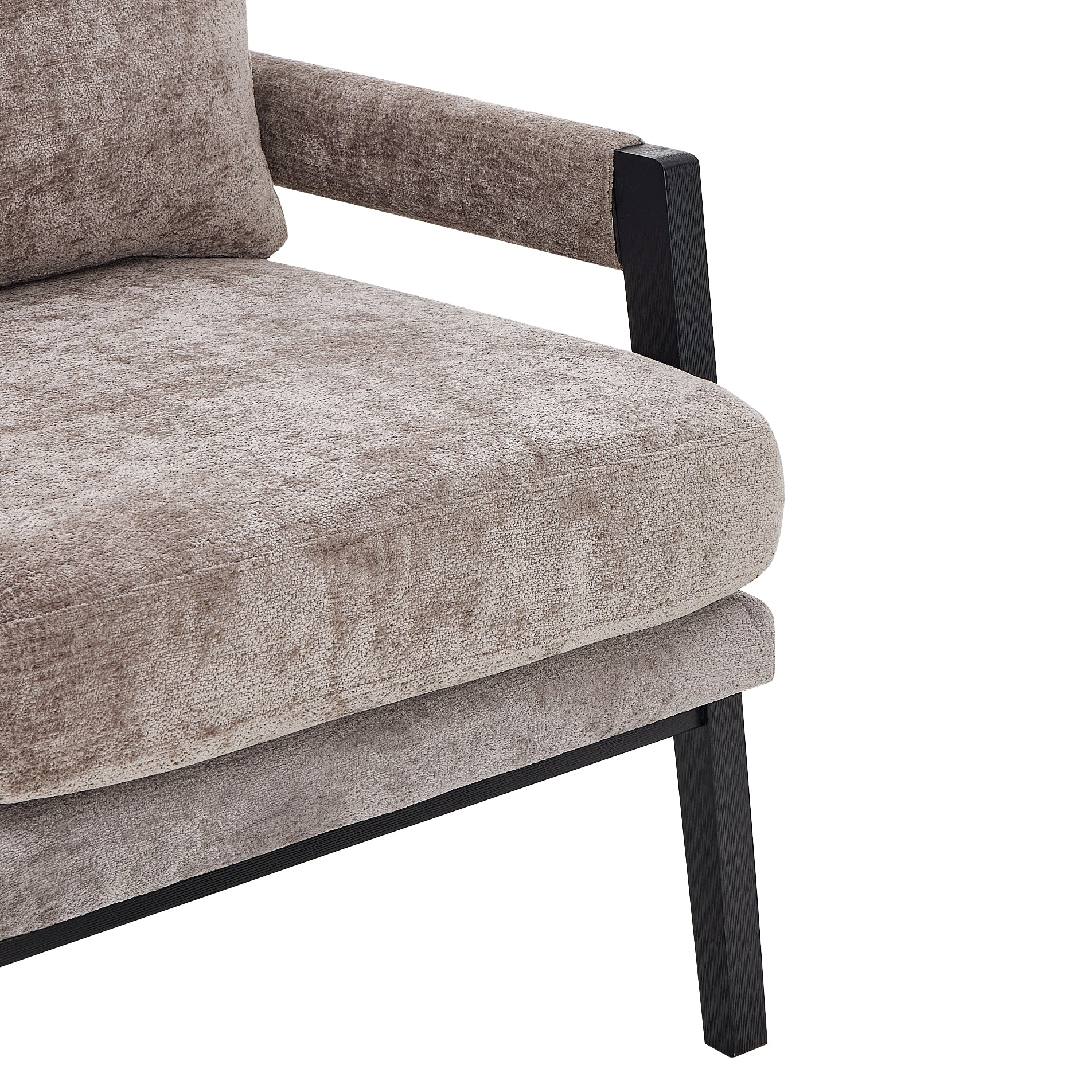 Roundhill Furniture Kelly Mid Century Modern Chenille Upholstered Accent Armchair - Stylish Living Room Chair for Home Office, Lounge & Reading Nook
