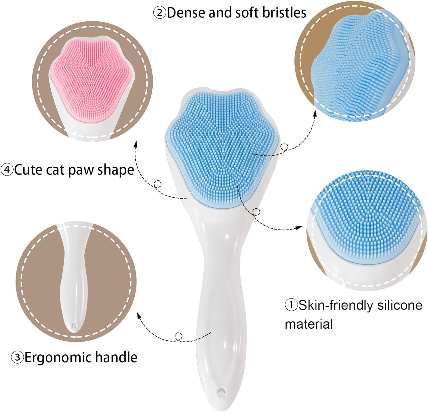 GREEMITO Soft Silicone Face Cleansing Brush - Manual Waterproof Face Scrubber & Skin Care Tool for Deep Cleaning | Exfoliating & Makeup Removal | Perfect for Daily Skincare Routine & Travel (Multi-Color)