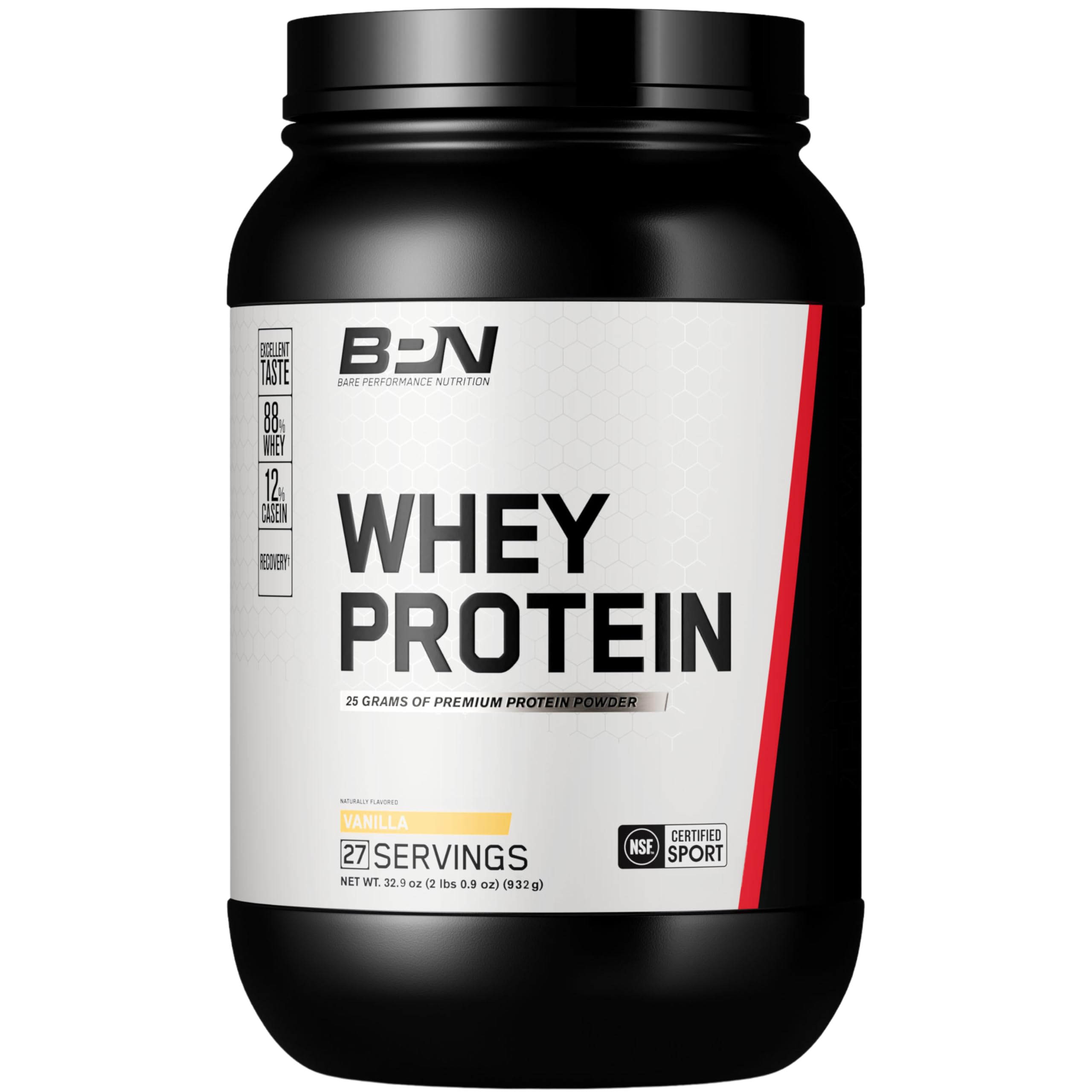 BPN Whey & Casein Protein Powder Blend - Vanilla Flavor, 25g Protein per Serving for Lean Muscle Recovery | Third Party Tested, 27 Servings | Ideal for Post-Workout Recovery, Muscle Growth & Fitness Enthusiasts