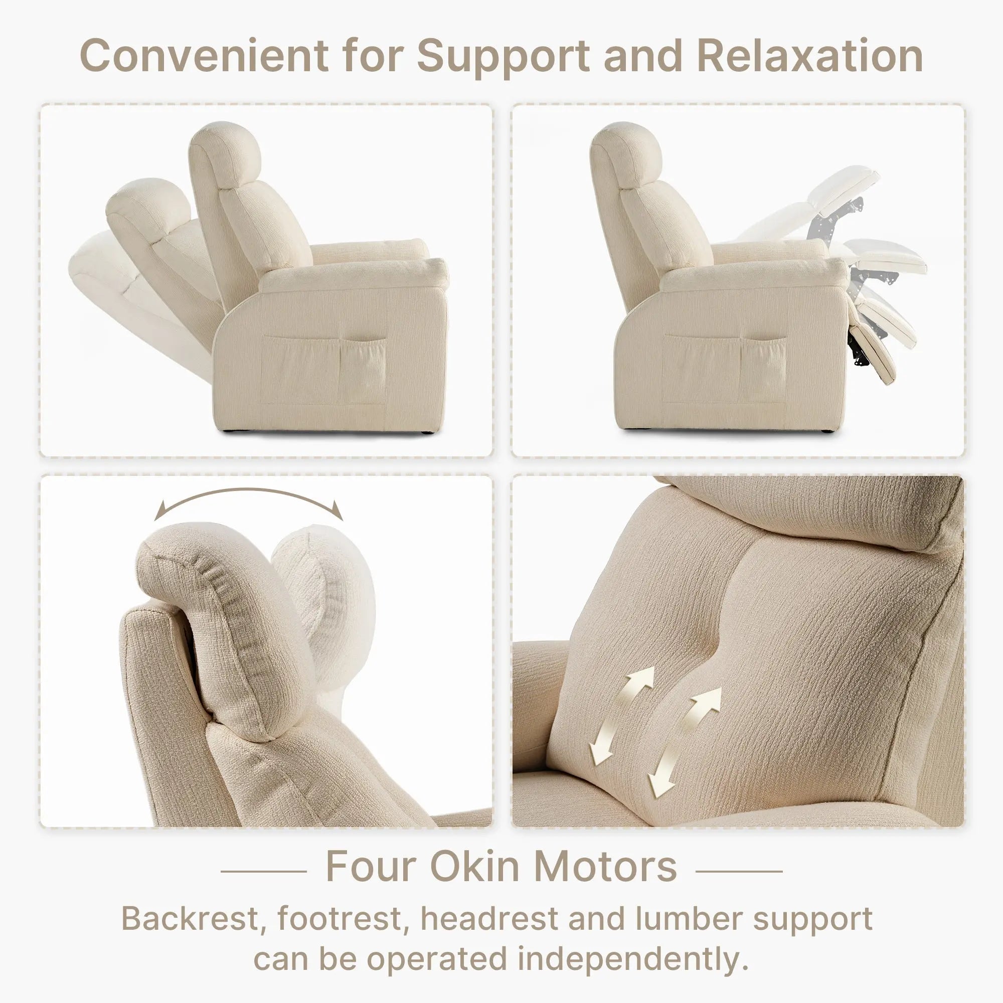 Henry Armrest Power Recliner Chair - Super Zero Gravity Massage Recliner for Living Room, Home Theater & Office - Ergonomic Leather Lounge Chair with USB Charging & Cup Holders