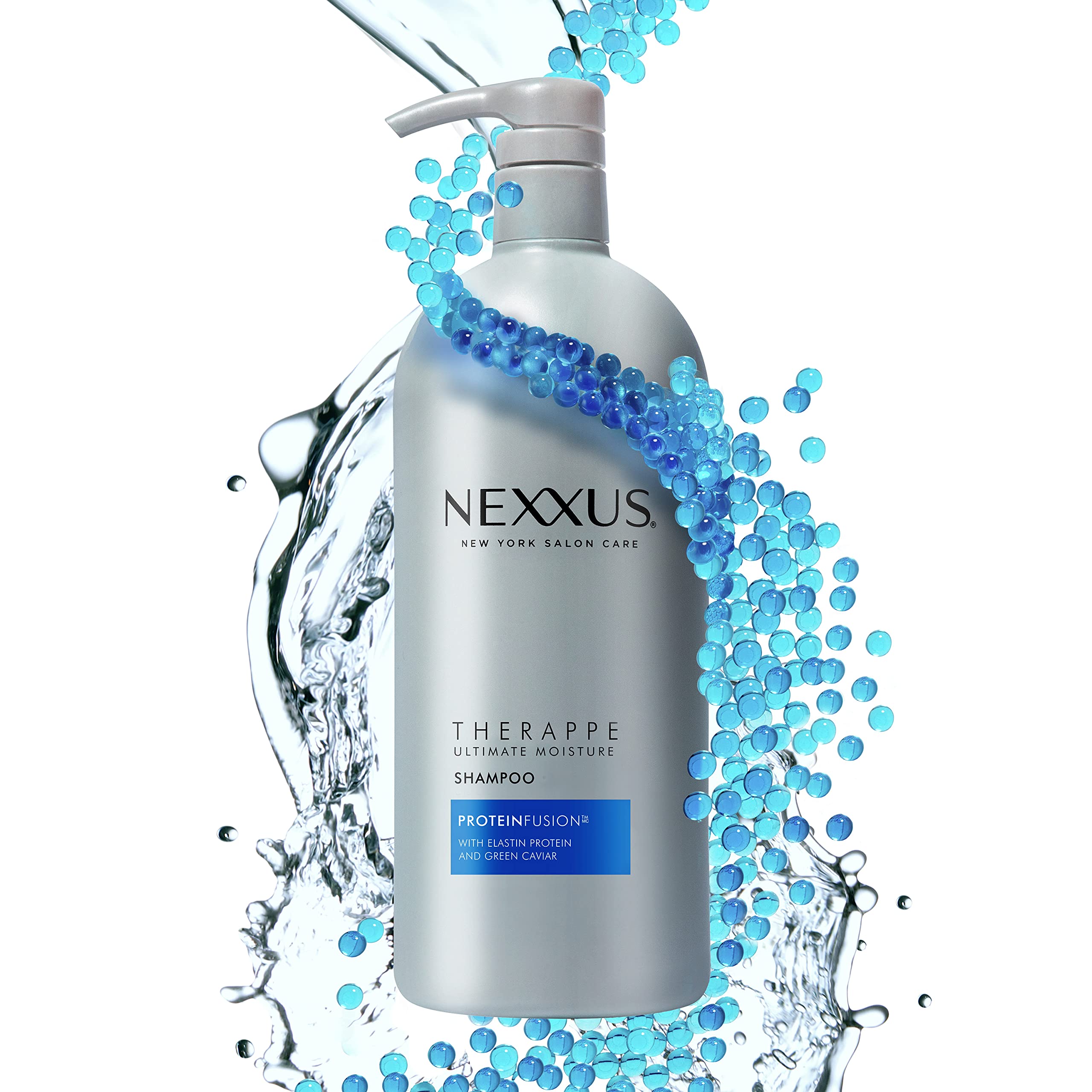 Nexxus Therappe Humectress Shampoo and Conditioner Set for Dry Hair - 33.8 oz (2 Count) - Silicone-Free with Caviar Complex & Elastin Protein - Deep Moisturizing Hair Care - Perfect for Damaged, Frizzy Hair at Home or Salon Use