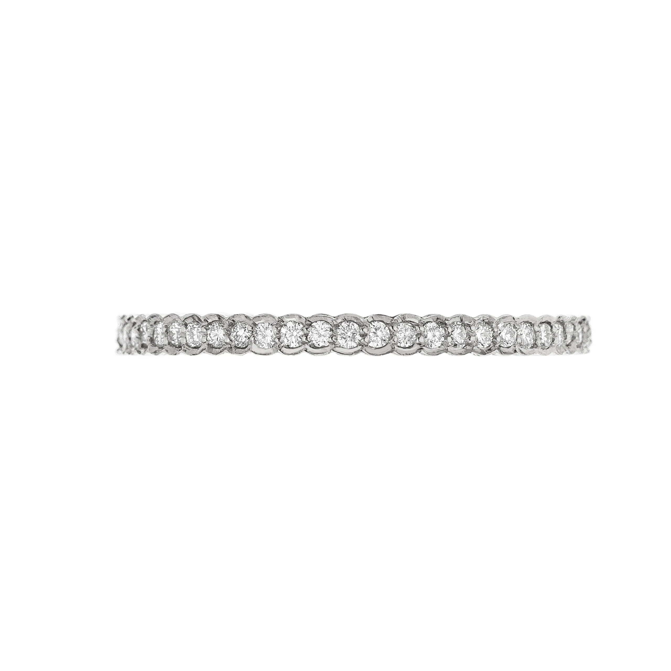 Sethi Couture White Diamond Scallop Band Ring - Elegant Wedding Engagement Jewelry for Women, Perfect for Bridal, Anniversary & Special Occasion Gifts