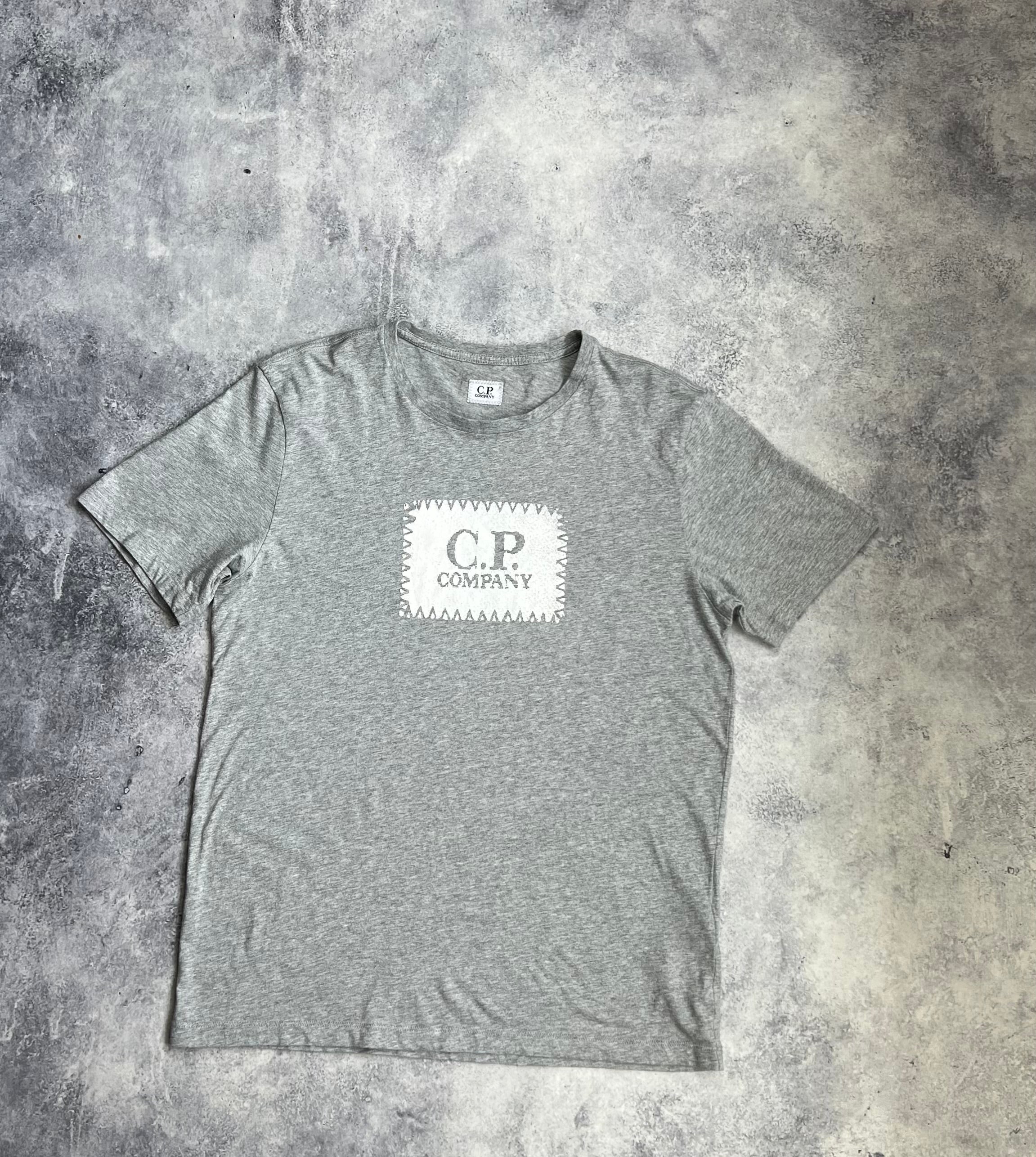 CP Company Grey Block Logo T-Shirt - Men's Casual Streetwear Tee for Everyday Wear & Urban Fashion