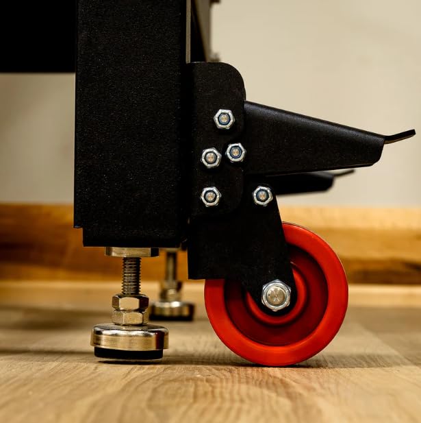 JESSEM Heavy-Duty Steel Caster Wheels Set for Router Tables & Workbenches - Smooth Mobility for Woodworking Shop & Garage Workspace