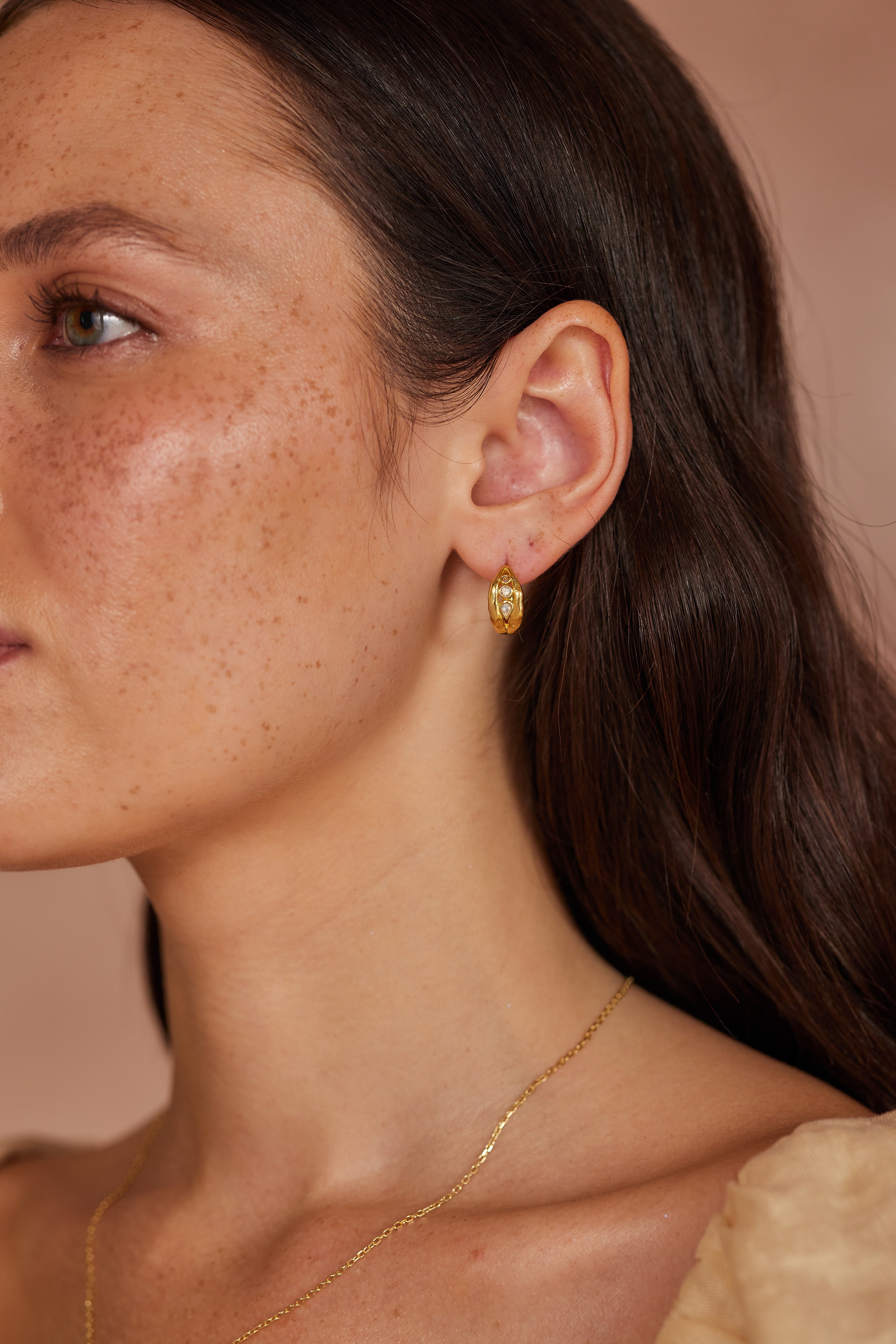 Dahlia Gold Hoop Earrings for Women - 14K Gold Plated Dainty Floral Earrings - Perfect for Everyday Wear, Parties & Gifts