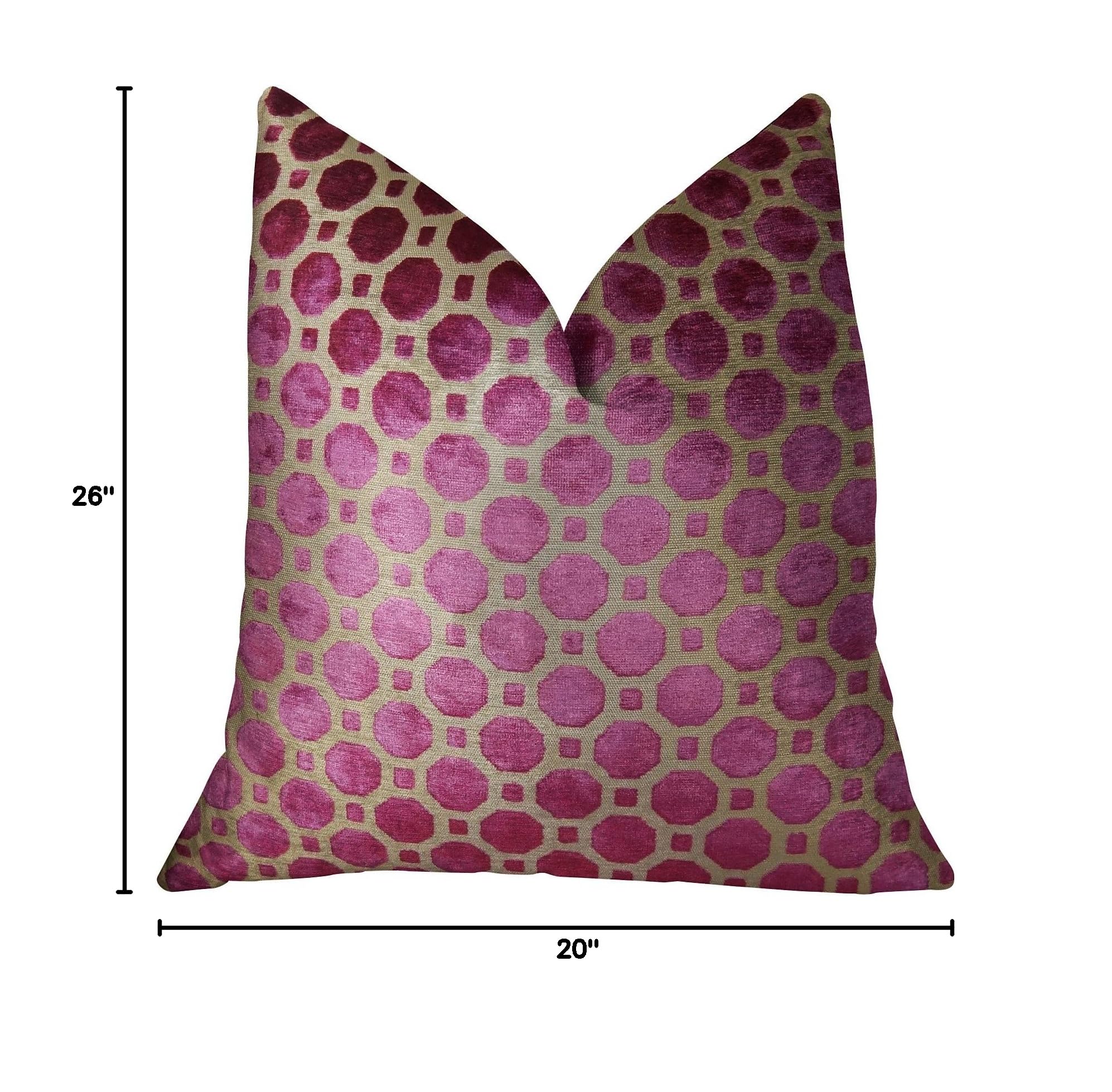 Plutus Velvet Plum Handmade Luxury Pillow - 20x26 Inch Standard Size Decorative Throw Pillow for Sofa, Bed & Couch - Soft & Elegant Home Decor Accent