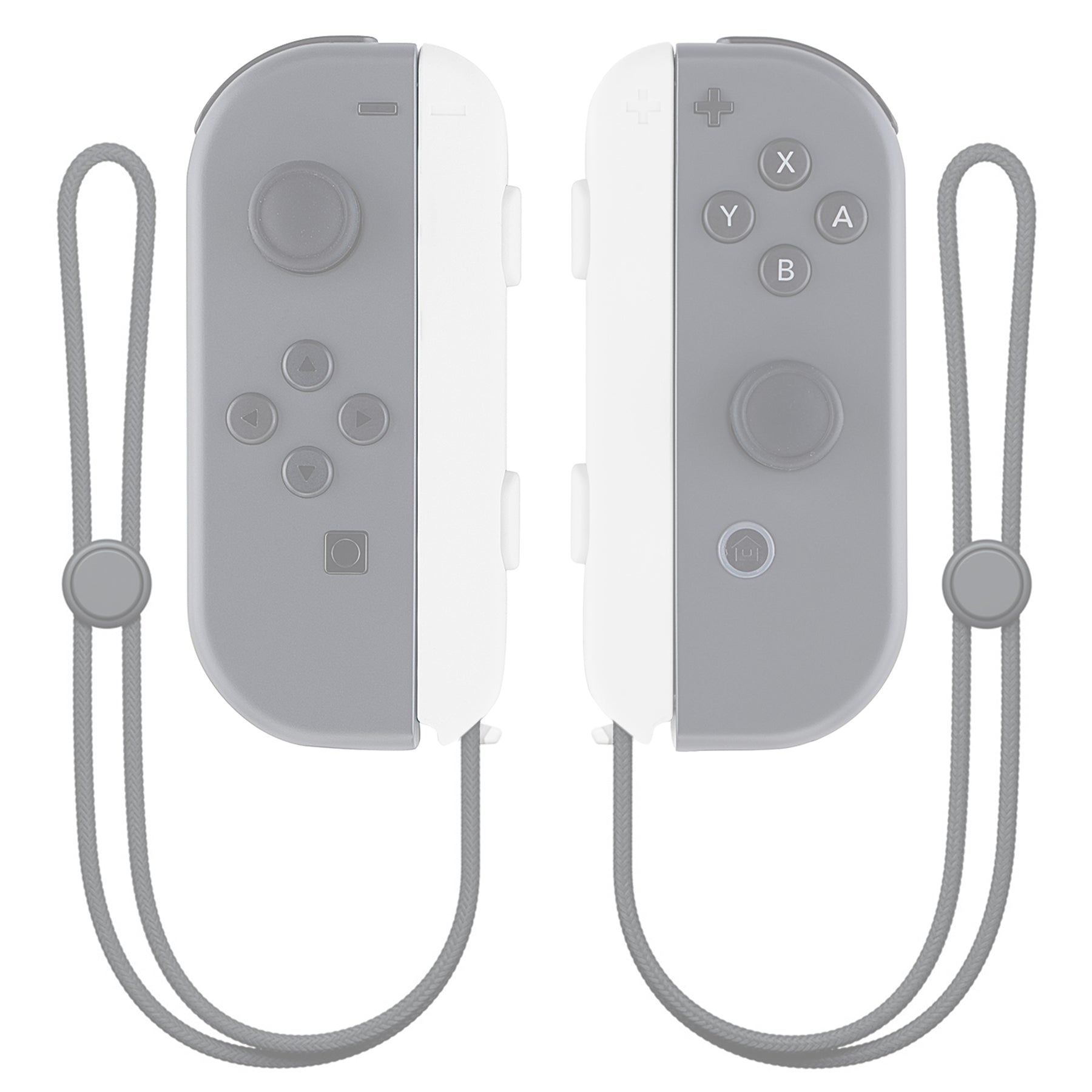 eXtremeRate 2 Pack White Custom Replacement Shell for Nintendo Switch Joy-Con Straps - Perfect for DIY Modding & Controller Customization