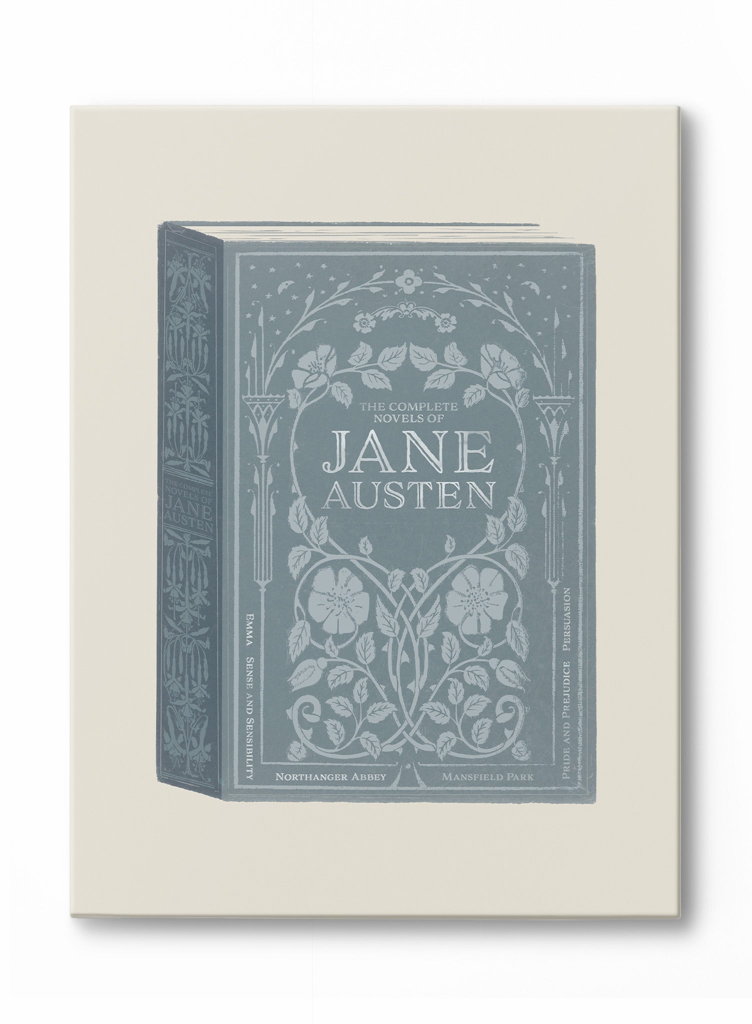 Jane Austen Book Cover Canvas - Classic Literature Inspired Art Print for Home & Office Decor - Perfect for Living Room, Study, or Library