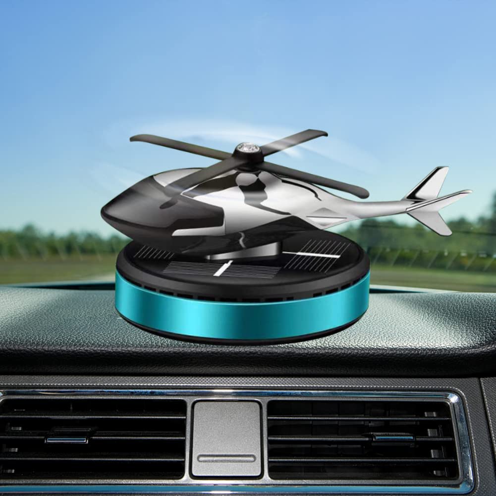 SEADEAR Solar-Powered Rotating Airplane & Helicopter Car Aroma Diffuser - Car Air Freshener & Decorative Ornament for Dashboard, Home, Office - Eliminates Odors with Natural Fragrance | Perfect for Car Interiors, Work Desks & Gift Giving