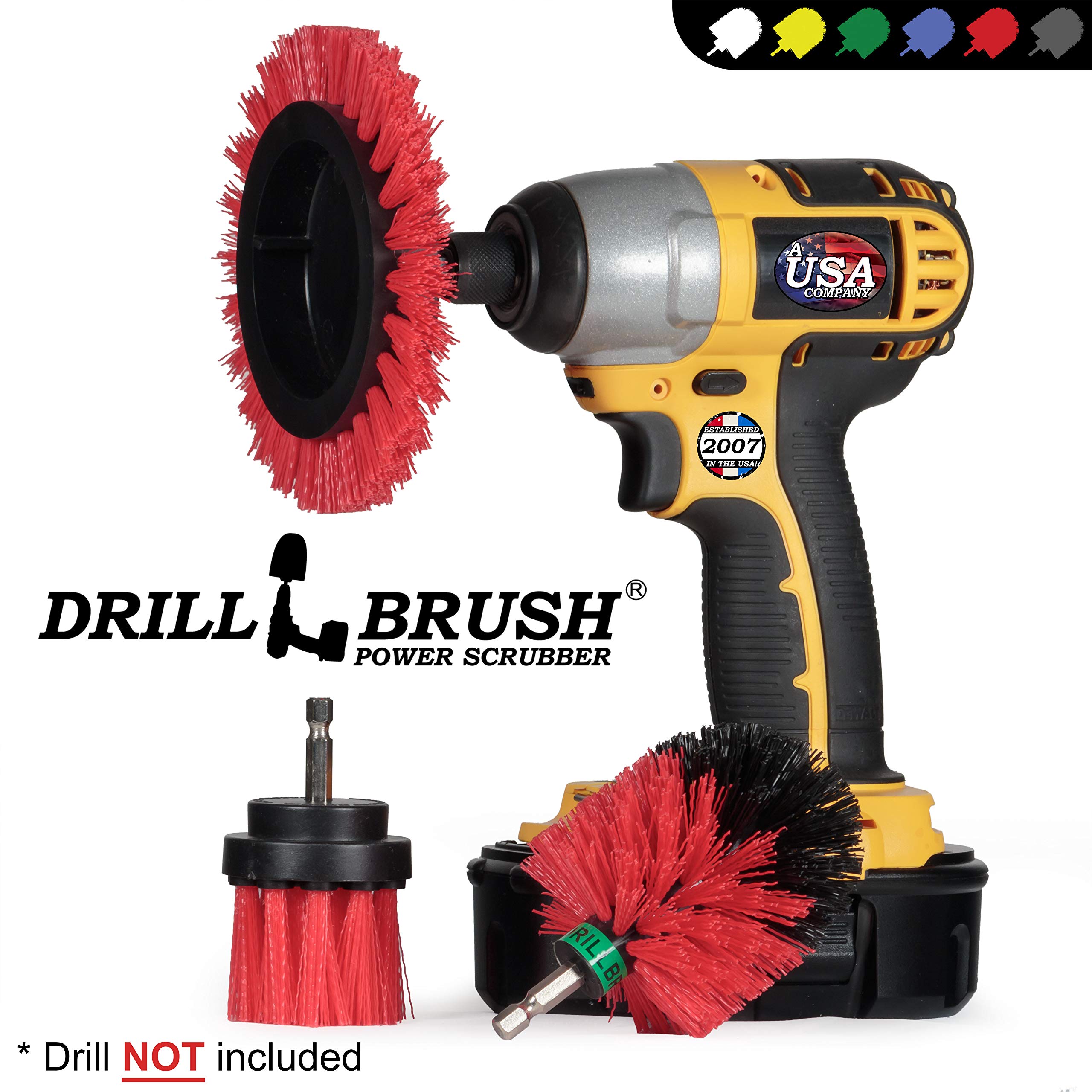 3-Piece Heavy Duty Outdoor Cleaning Brush Set - Stiff Bristle Power Scrubber for Deck, Patio, Concrete, Brick & Stone - Garden & Driveway Cleaning Tools Kit (Perfect for Outdoor Furniture, Walkways & Garage Floors)