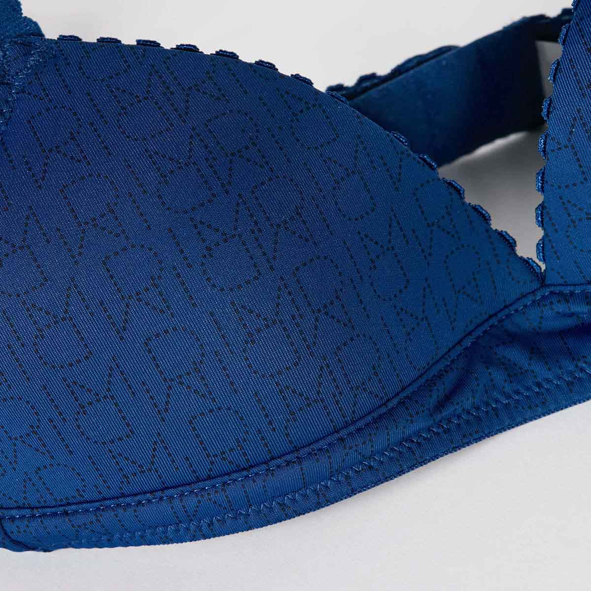 Women's Triangle Bralette with Padded Cups - Denim Blue Soft Touch for Comfort & Support | Perfect for Everyday Wear, Yoga, and Casual Outfits