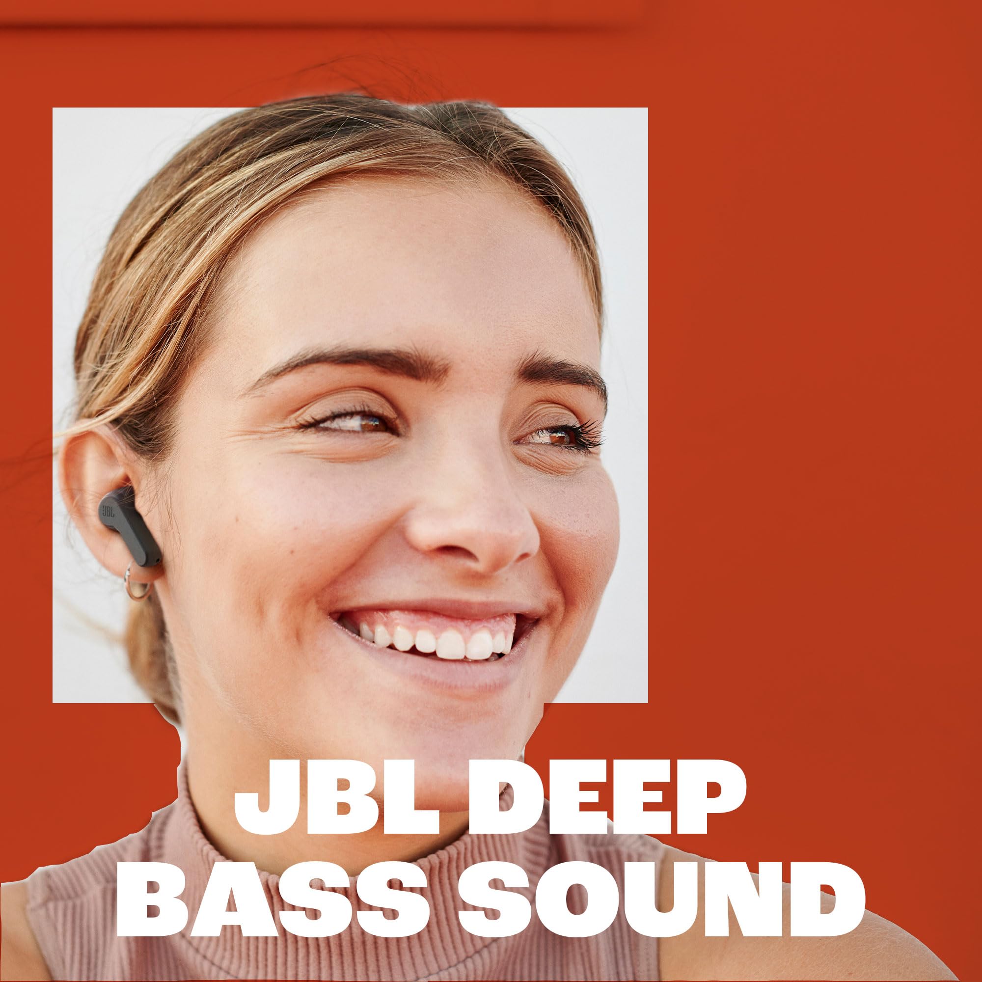 JBL Vibe Beam True Wireless Earbuds with Noise Cancellation, 32H Playtime, IP54 Waterproof - Beige Bluetooth Headphones for Gym, Running & Travel