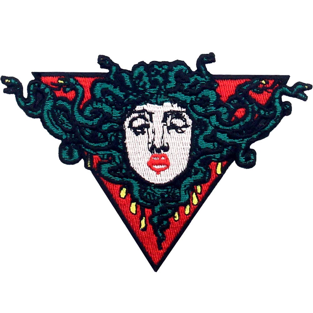 Medusa Head Iron On Patch - Embroidered Applique Badge for Jackets, Bags & DIY Crafts | Greek Mythology Sew On Emblem for Denim, Hats & Costumes