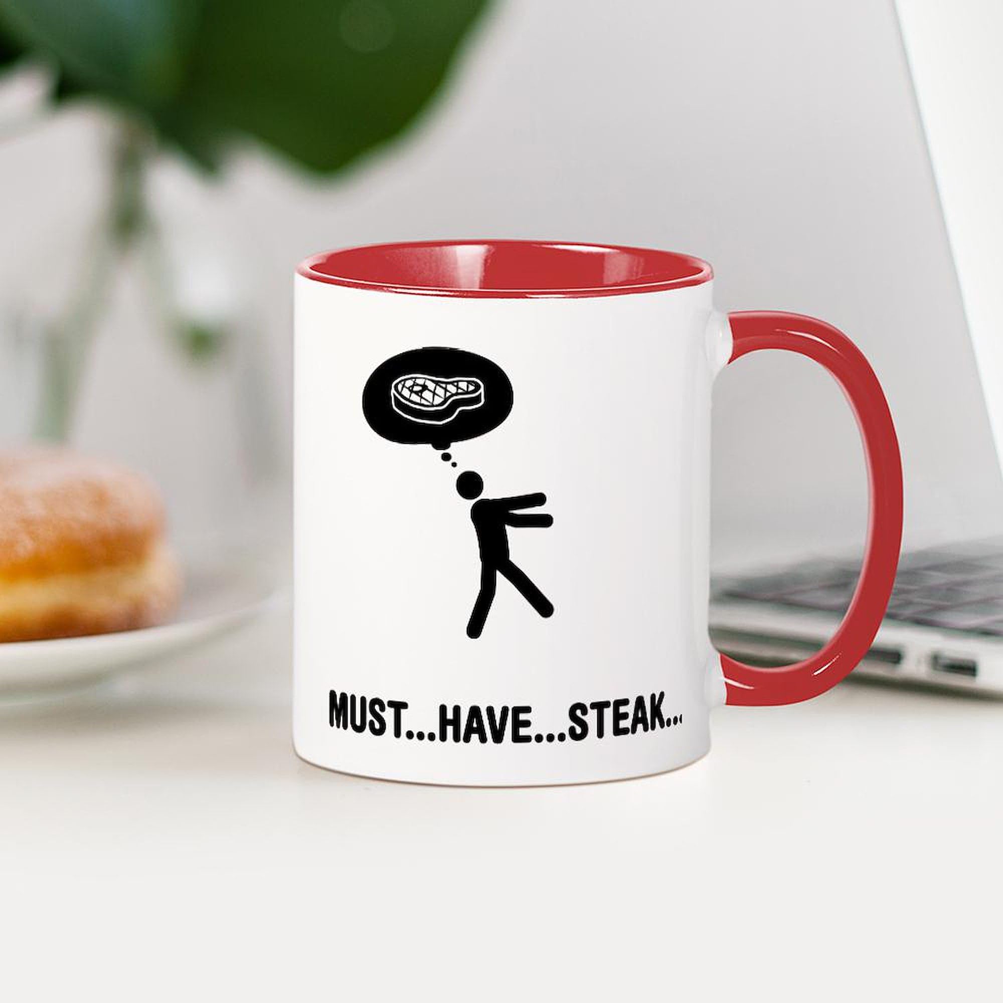 Steak Lover Ceramic Coffee Mug 11oz (325ml) - Perfect for BBQ Parties, Father's Day Gifts & Meat Lovers