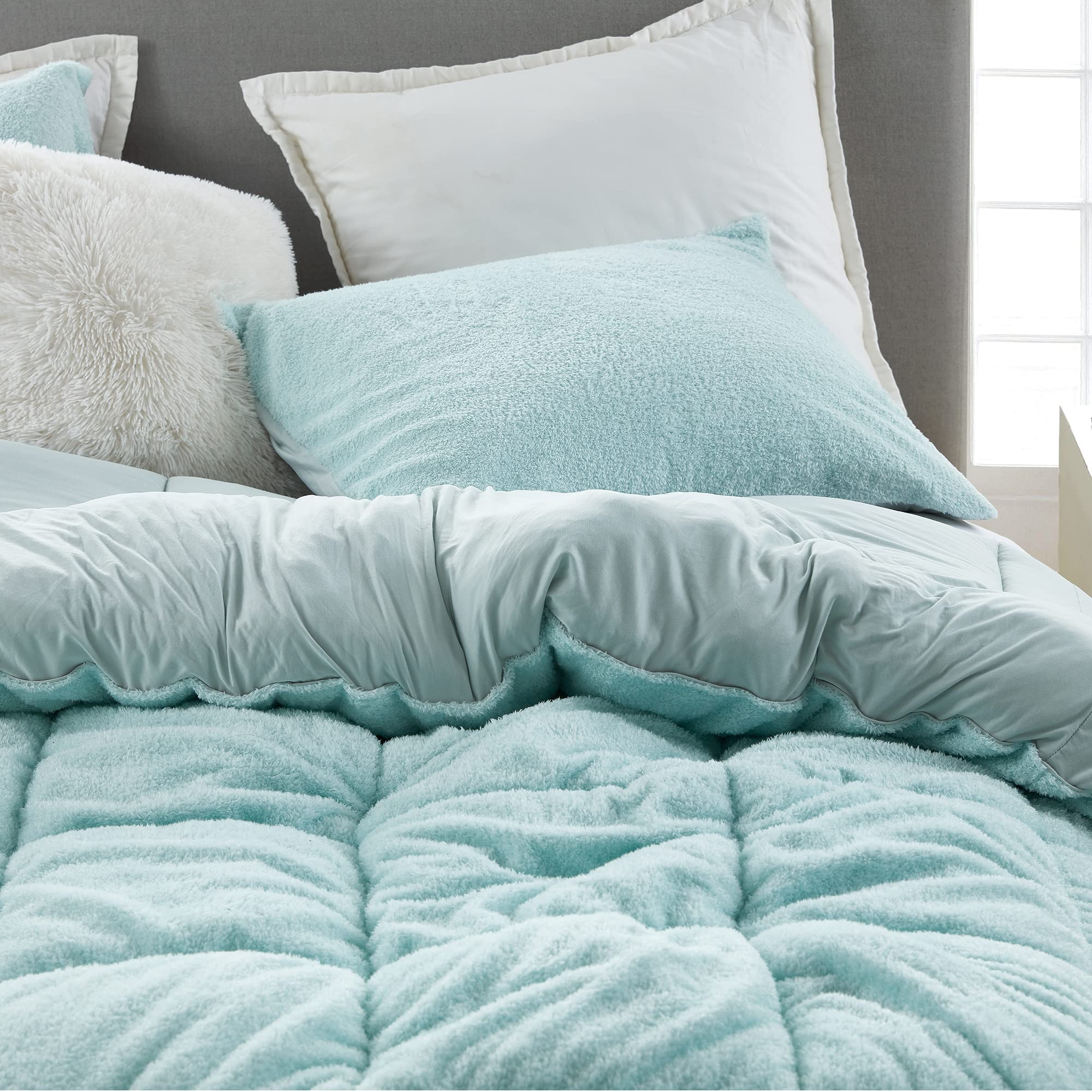 Byourbed Oh Sweetie Bare - Coma Inducer® Queen Size Comforter Set - Soft Chalk Blue Luxury Bedding - Perfect for Master Bedrooms, Guest Rooms & Cozy Sleep Retreats