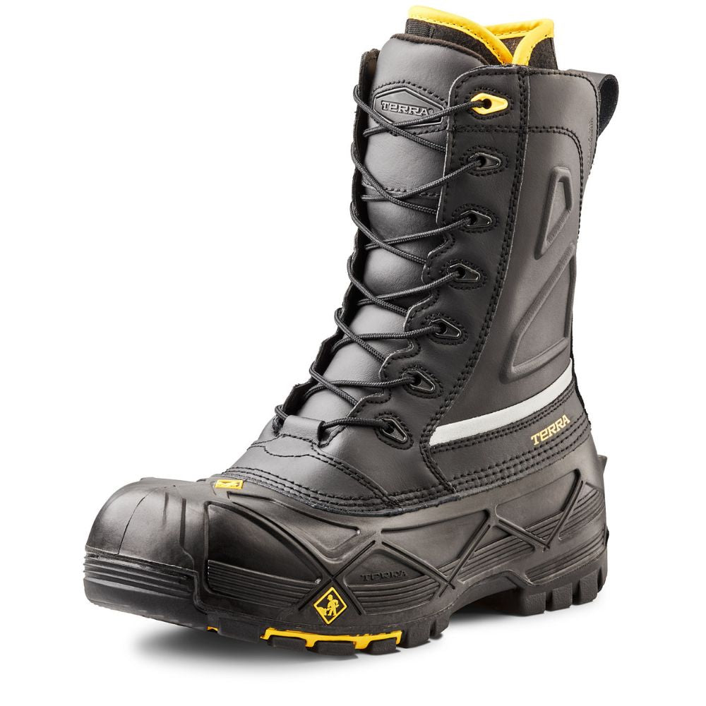 Terra Crossbow Waterproof Winter Safety Boots with Composite Toe - Black 915605 | Slip-Resistant Work Boots for Construction, Hiking & Outdoor Activities