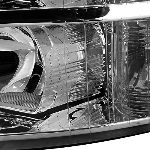 Spec-D Tuning 2LH-SIV07-RS Chrome Headlights Pair for Chevy Silverado 1500/2500/3500 HD - Left & Right Side - Upgrade Your Truck's Style & Night Visibility