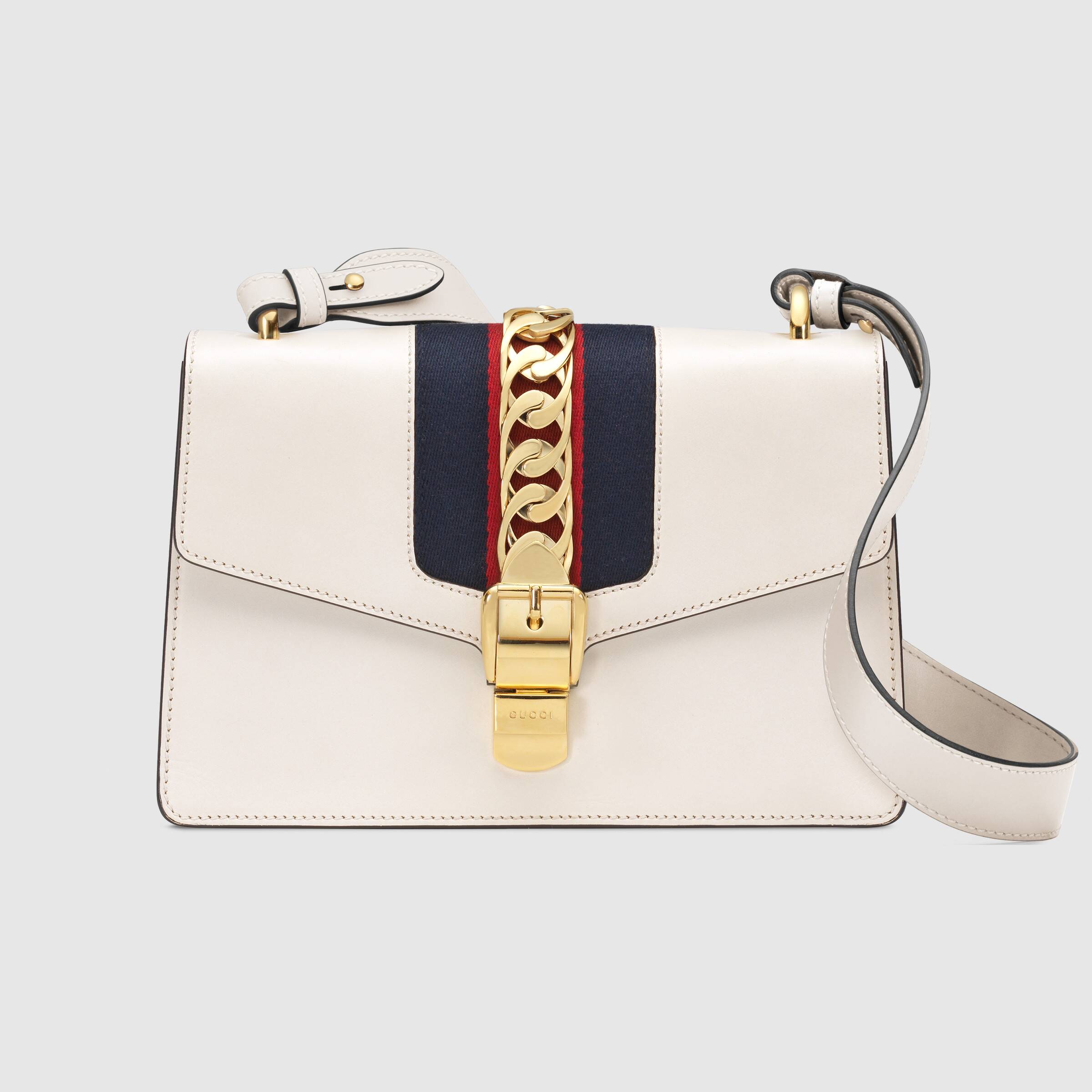 Gucci Sylvie Small Shoulder Bag in Off White | Luxury Leather Crossbody Purse for Women | Perfect for Date Night & Office Wear