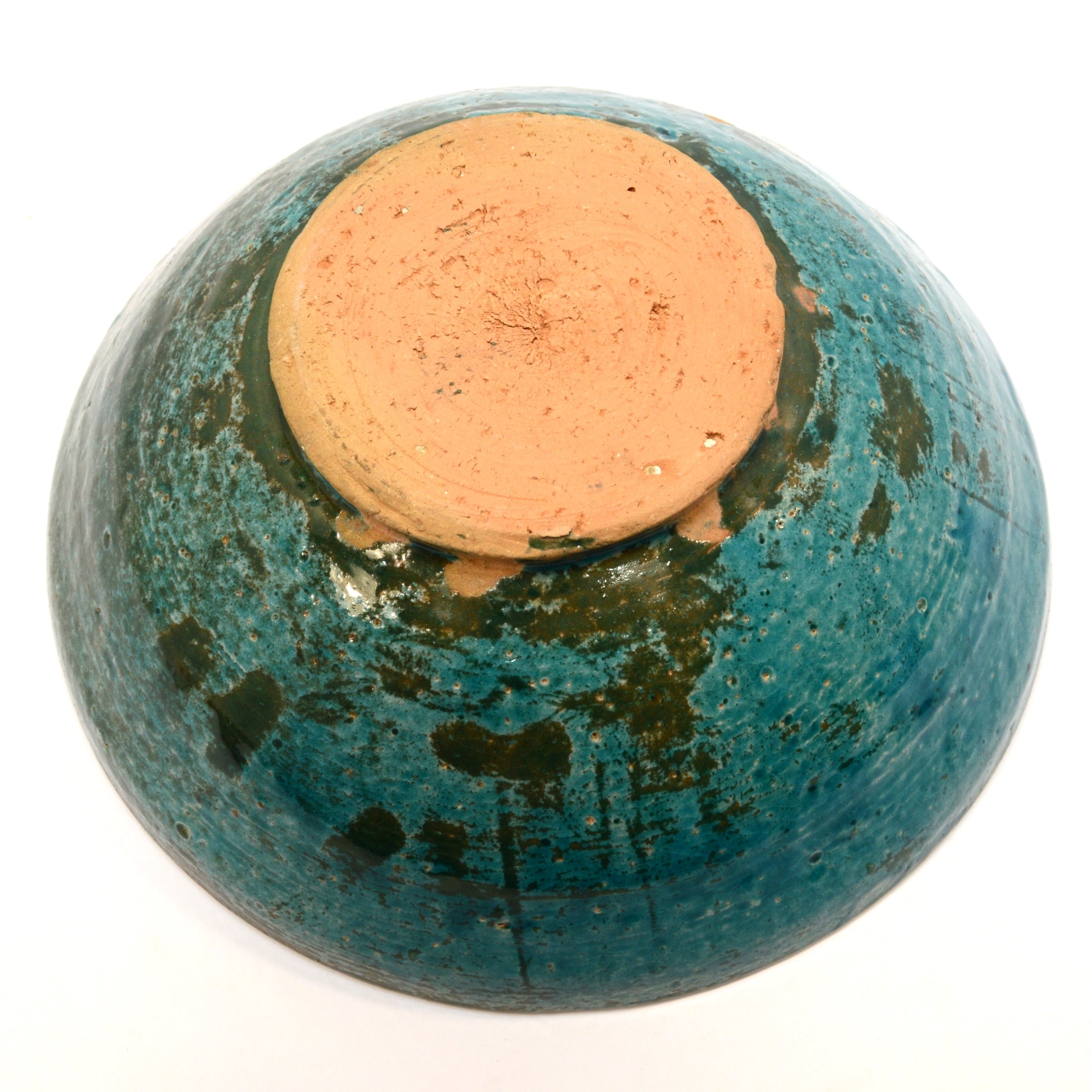 Antique Islamic Wheel-Thrown Glazed Pottery Bowl - 12th to 17th Century Persian Turquoise Ceramic - Perfect for Home Decor, Table Centerpiece & Art Collection