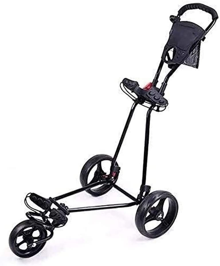 Best 3-Wheel Golf Push Cart with 360° Rotating Front Wheel - One Second Open/Close, Lightweight Collapsible Golf Caddy - Perfect for Golf Courses, Driving Ranges & Outdoor Practice Sessions