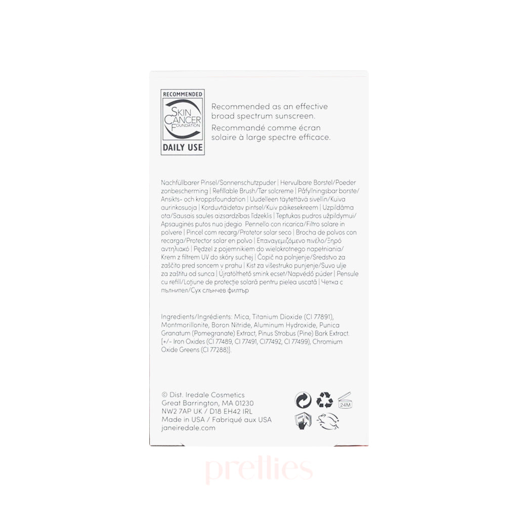 Jane Iredale Powder Me SPF 30 Mineral Sunscreen Brush - Refillable, Translucent 5g | Oil-Free, Broad Spectrum Protection for Face & Body | Perfect for Travel, Touch-Ups & On-The-Go Sun Protection