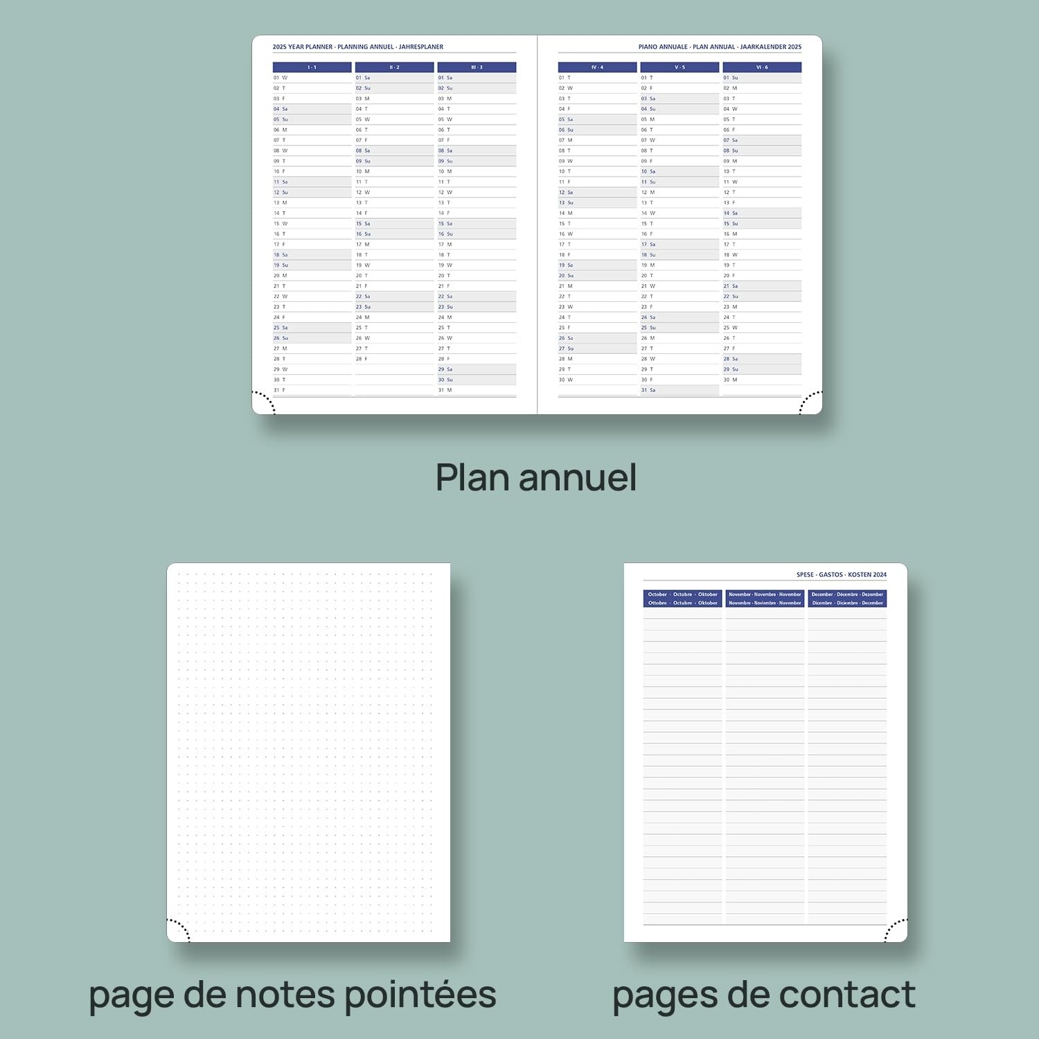 POPRUN 2024-2025 Academic Planner - 17 Month Weekly Planner from August 2024 to December 2025, Premium PU Leather School Diary with Monthly Tabs, 100gsm FSC Certified Paper (Soft Pink) - Perfect for Students, Teachers & Office Organization
