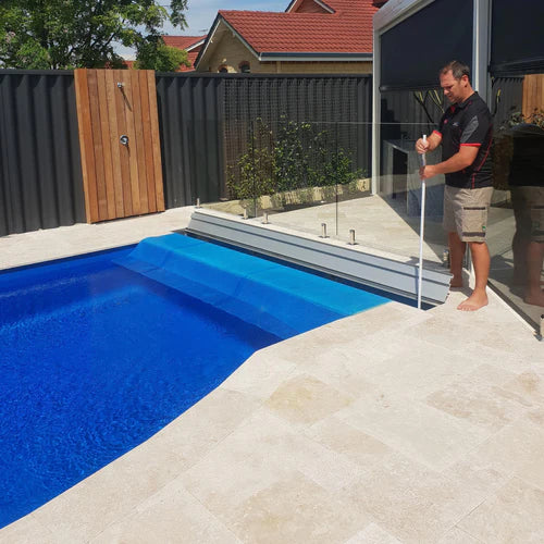 Durable Daisy Pool Covers for In-Ground Pools with Large Box Rollers - Perfect for Winter Protection & Year-Round Pool Maintenance